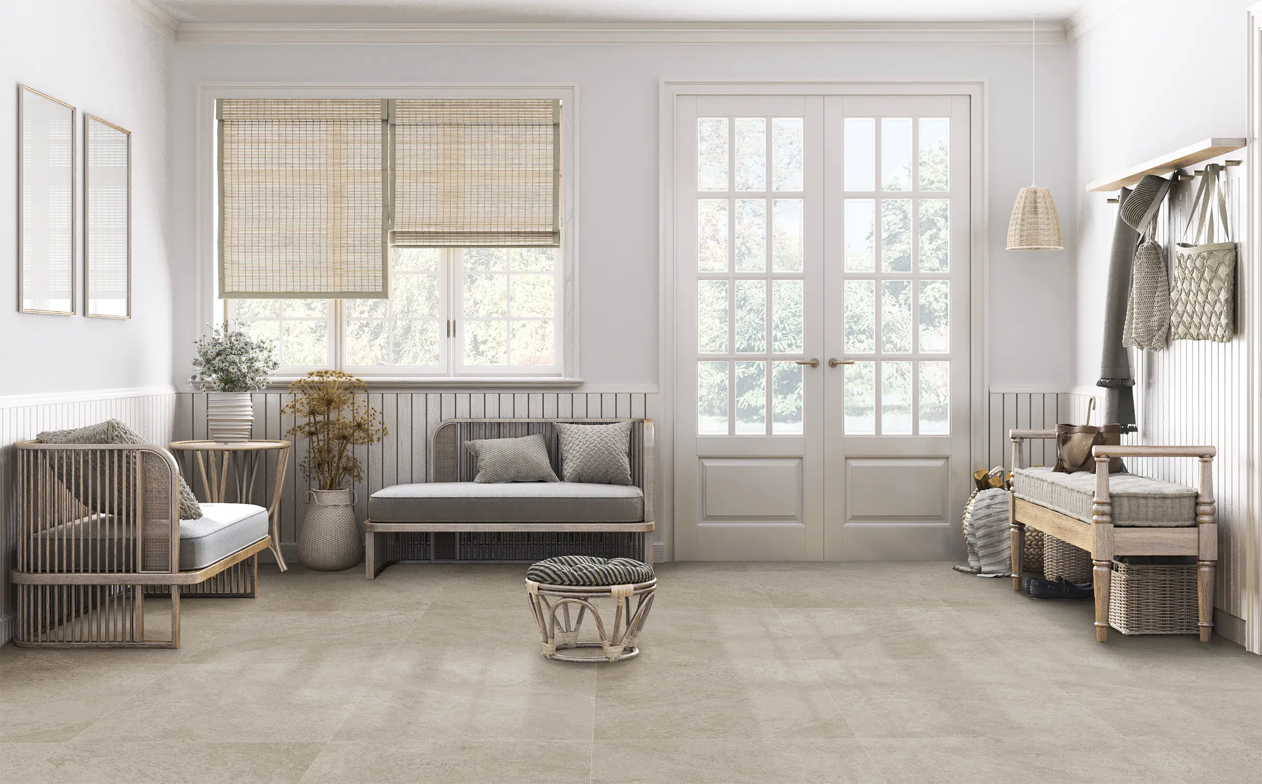 Bodenfliese Feinsteinzeug Questo Due 60,4 x 60,4 cm crema