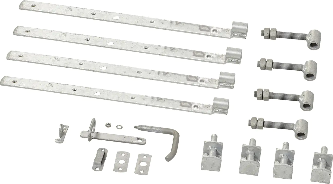 Plus Torbeschlag Beschläge für Doppeltor mit Scharnieren verzinkt