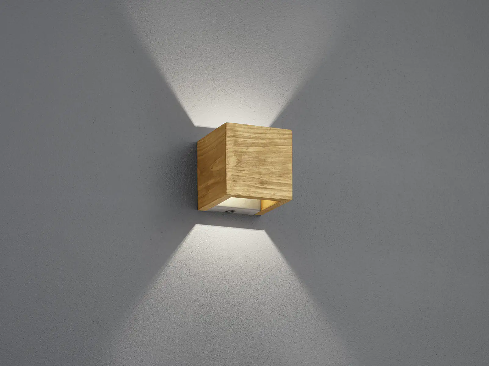 & Holz Up- kaufen nickel Globus Baumarkt LED-Wandleuchte Downlight | antik Brad Leuchten Trio