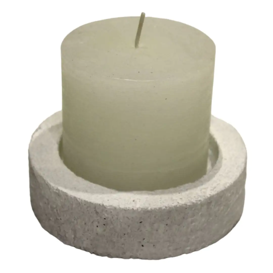 House of Rustic Outdoorkerze Rustik Betonkerzenständer Ø 10 x 9 cm, weiß