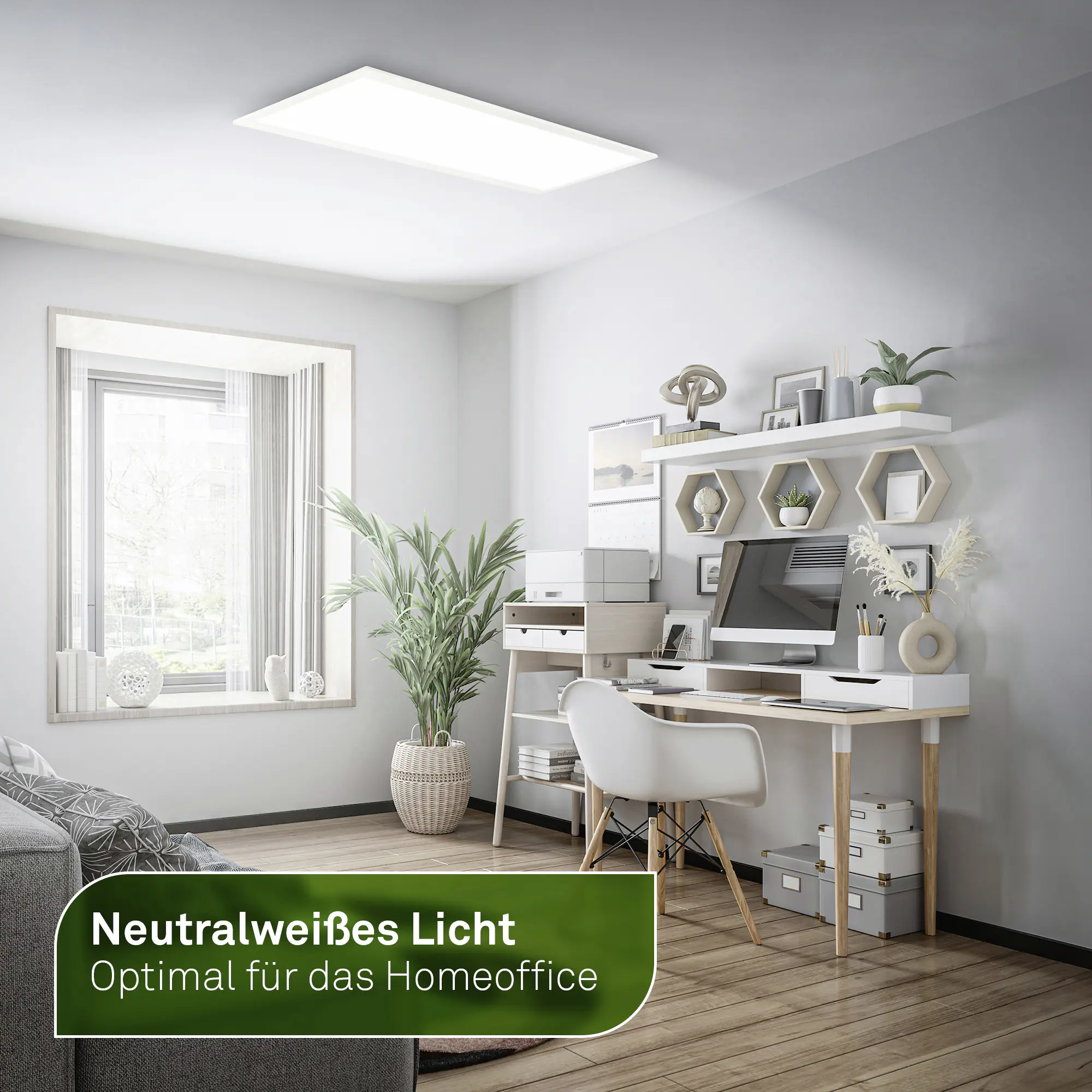 Briloner LED-Panelleuchte Piatto 100 x 25 cm weiß matt dimmbar warmweiß-kaltweiß