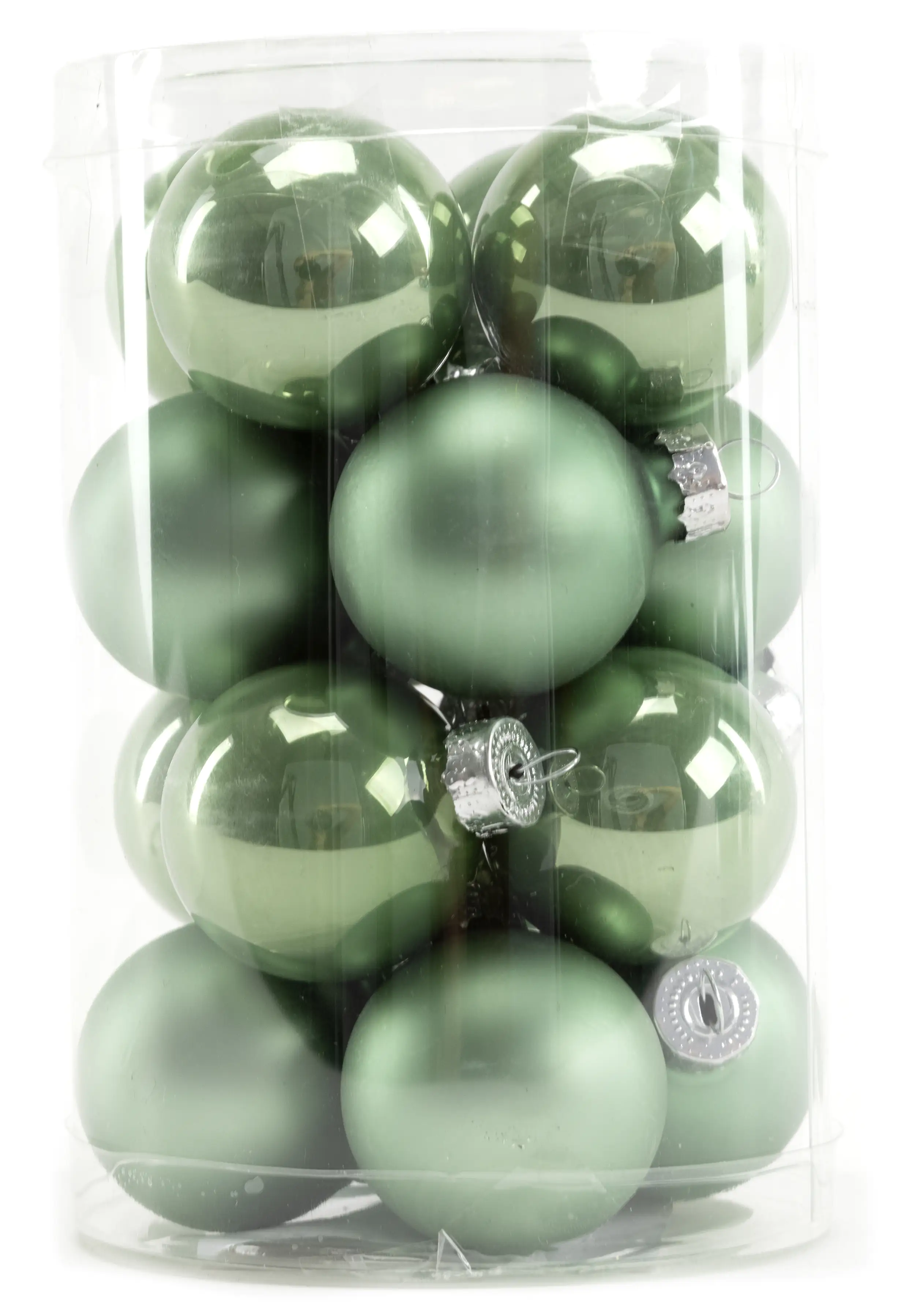 TrendLine Weihnachtskugeln aus Glas Ø 3,5 cm salbeigrün 16 Stück