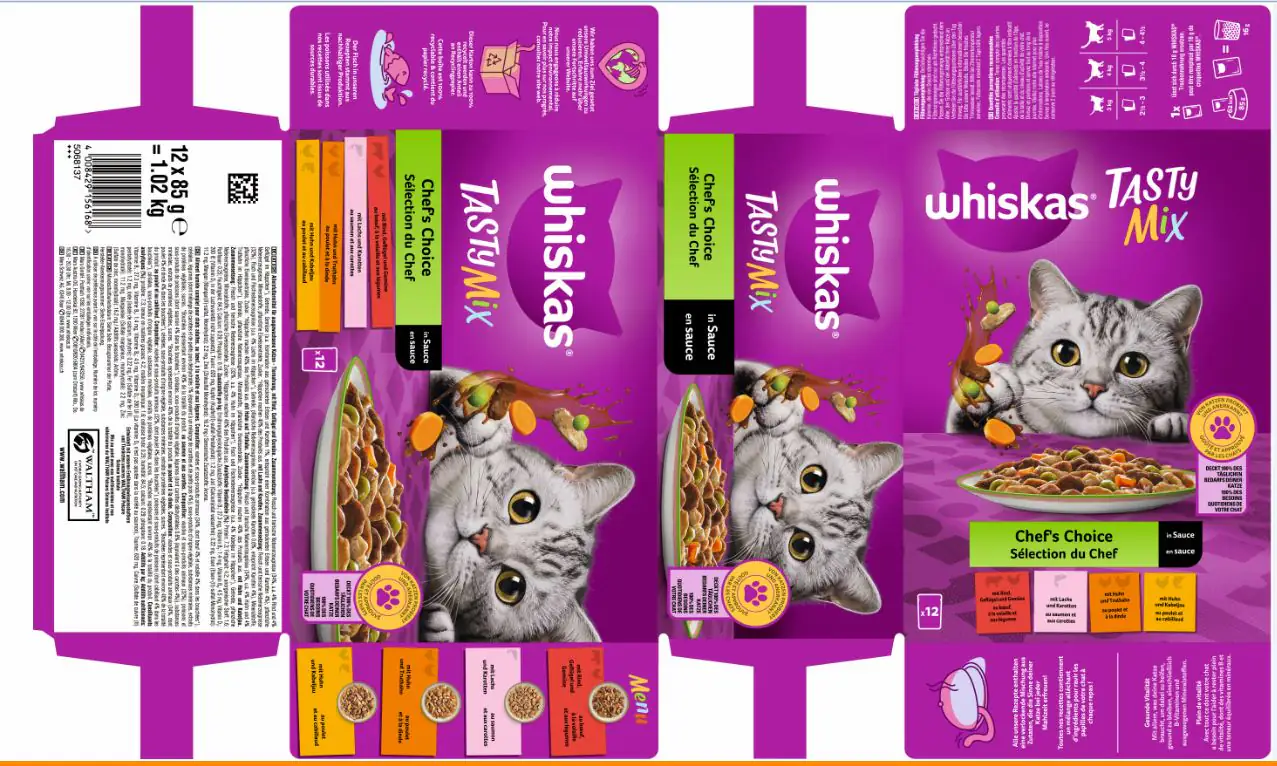 Whiskas Multipack Chefs Choice Tasty Mix Katzenfutter 12 x 85 g Whiskas Multipack Chefs Choice Tasty Mix Katzenfutter 12 x 85 g