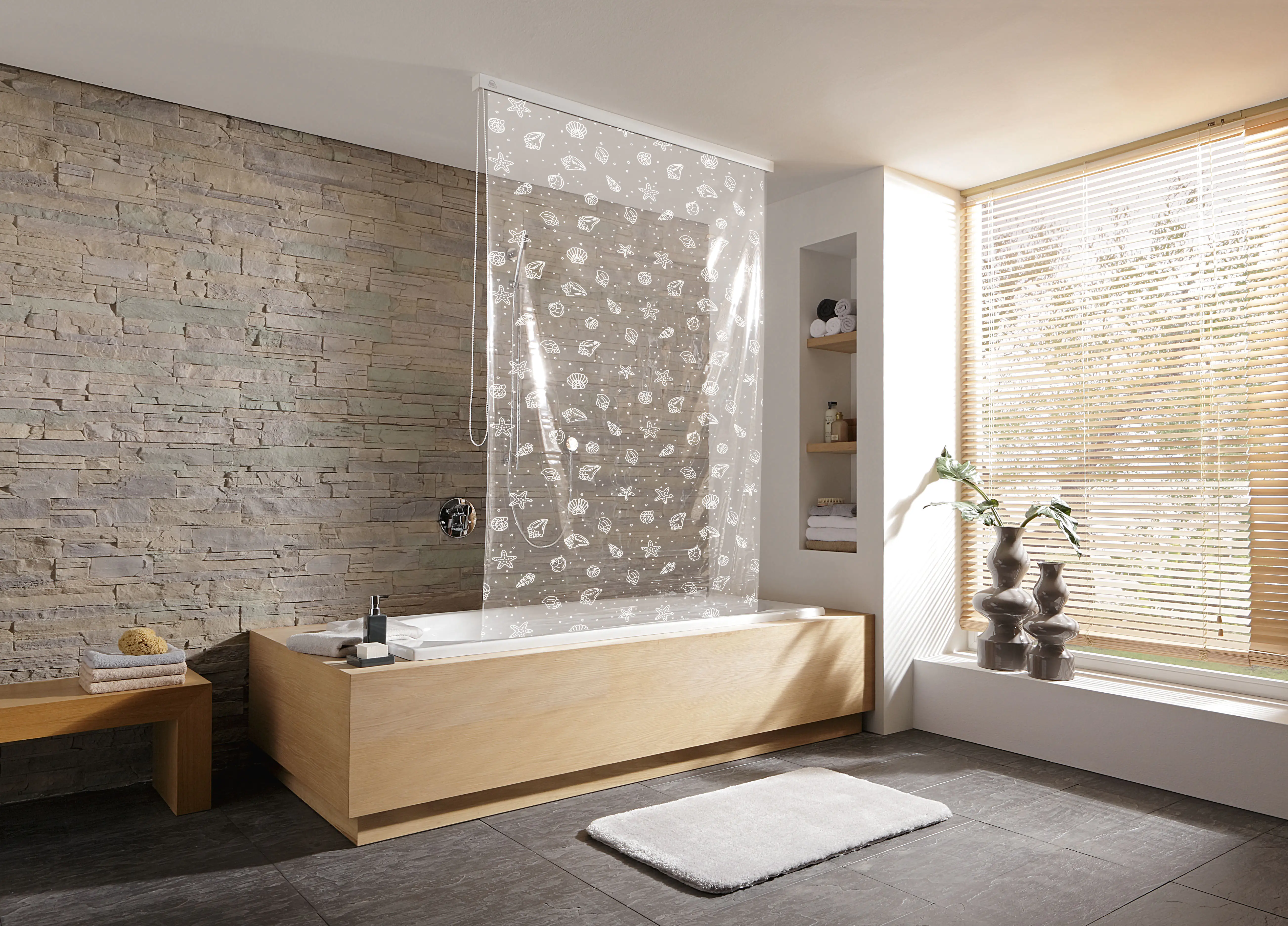 Kleine Wolke Duschrollo für Leerkassette 128 x 240 cm / schneeweiß