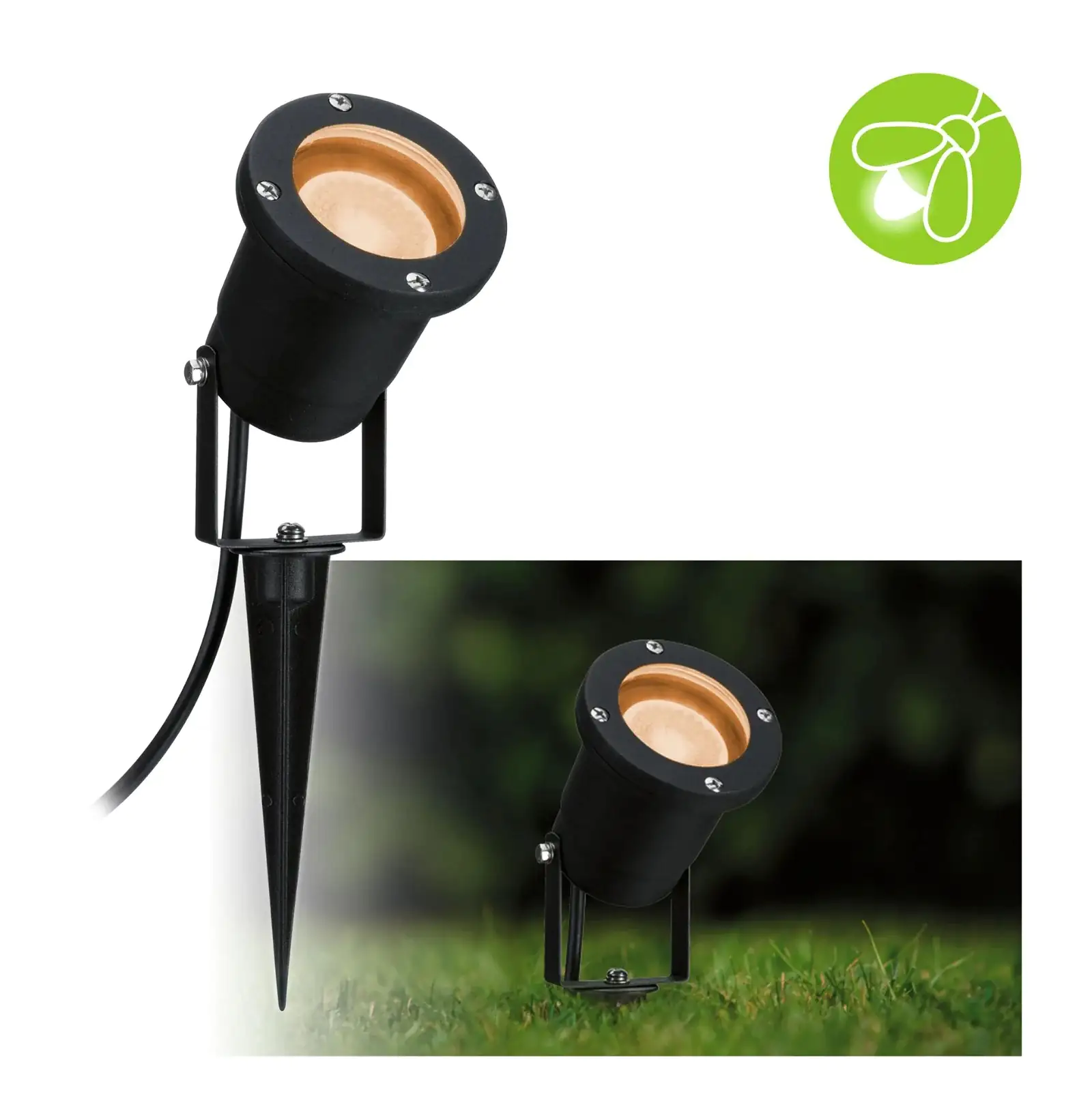 Paulmann LED Gartenstrahler Goldlicht schwarz Metall