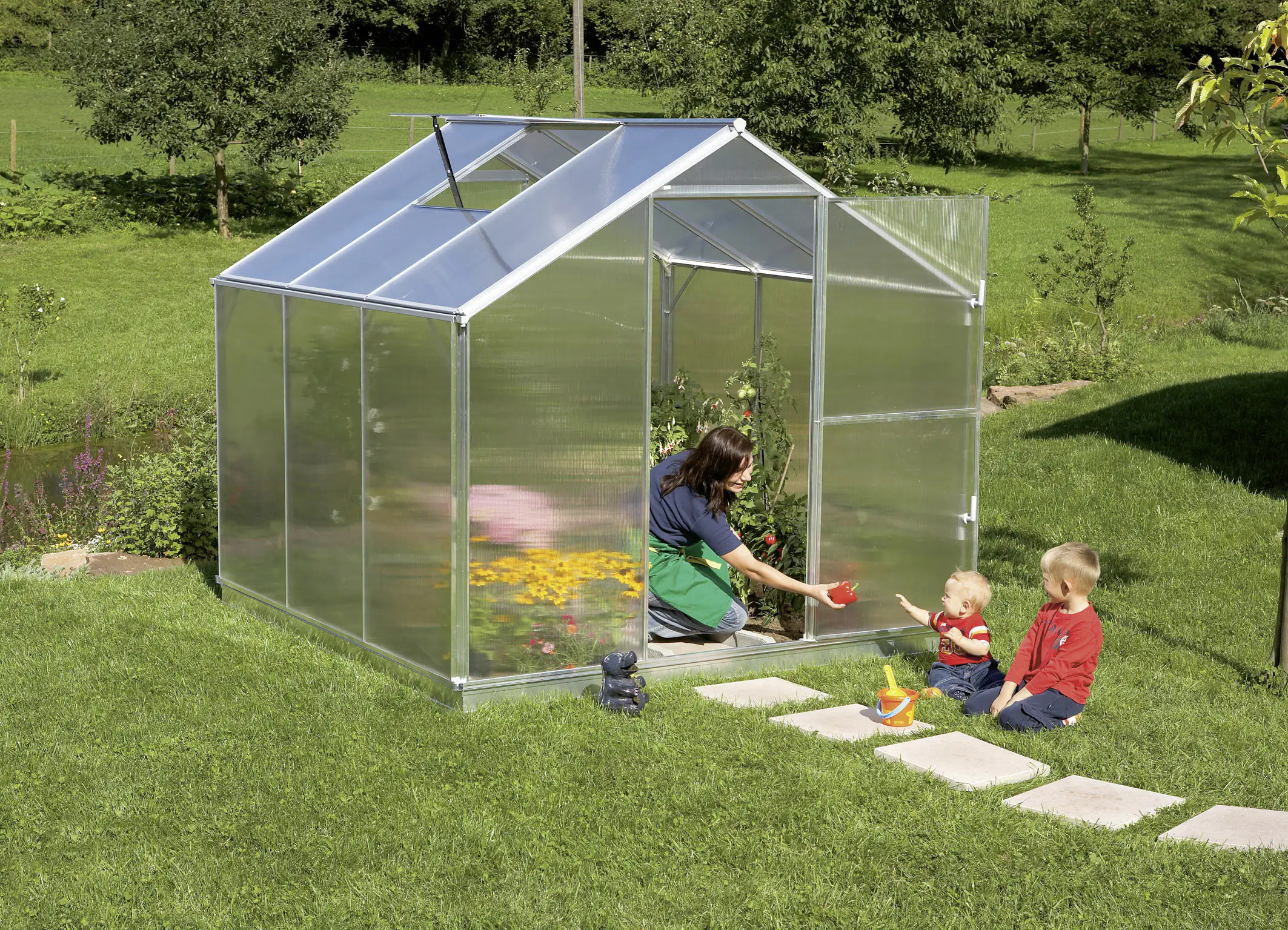 Gutta Alu Gewächshaus Typ F3 218 x 227 cm