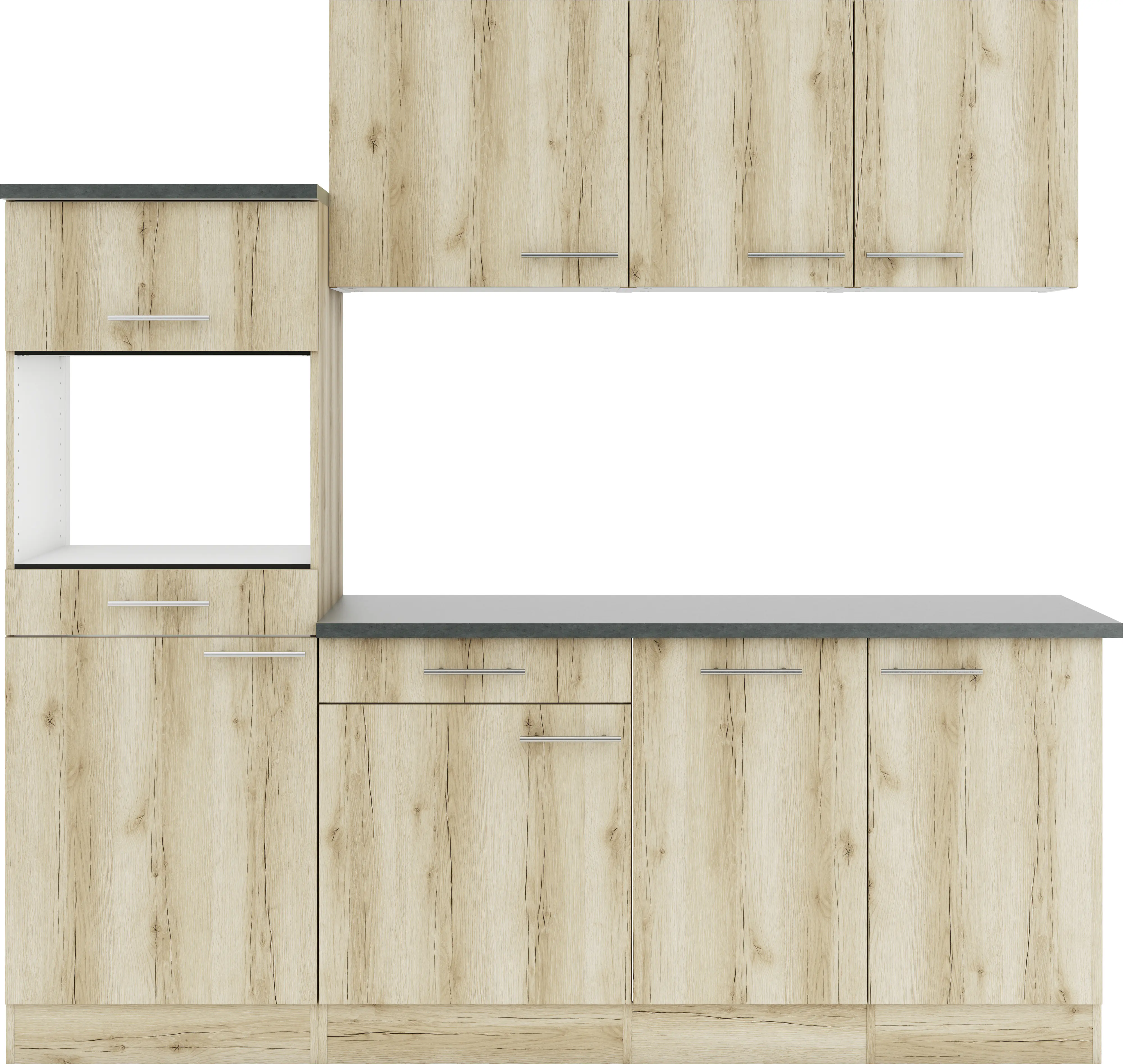 Optifit Küchenzeile Livorno 290 ohne Geräte wildeiche 210 cm