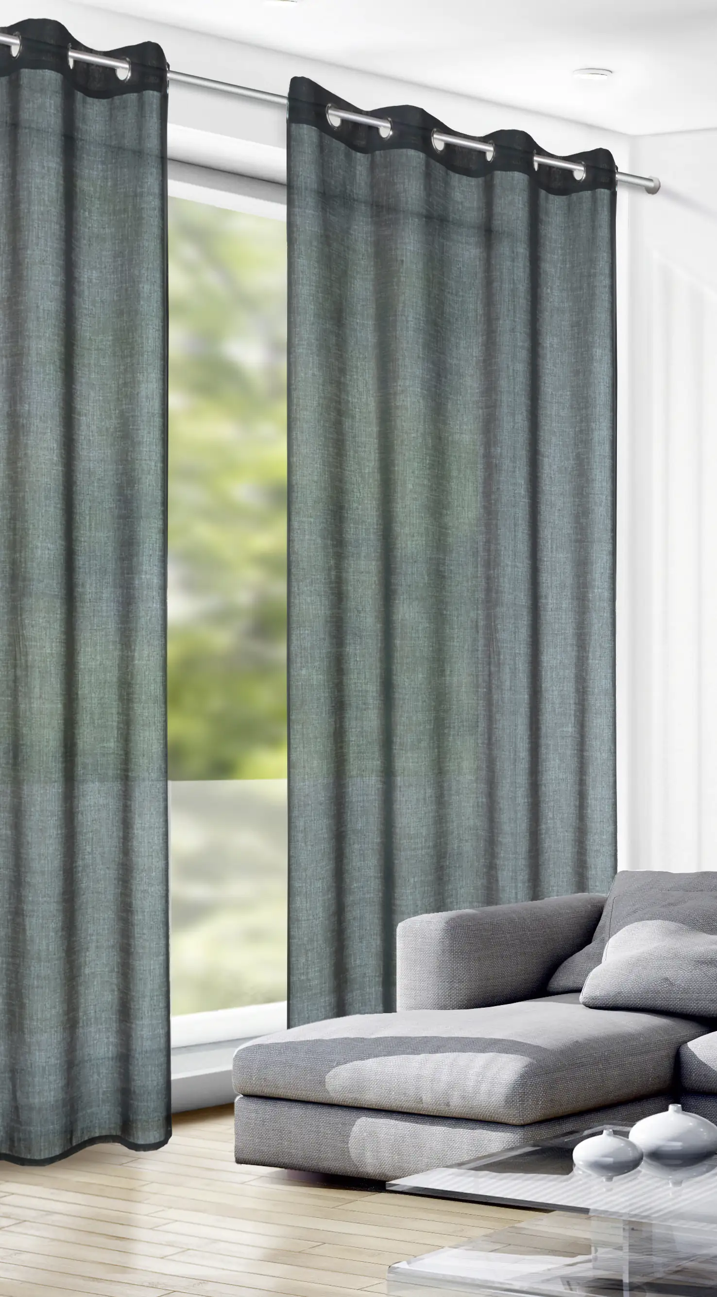 Neusser Collection Ösenschal Struktur dunkelblau, 140 x 245 cm