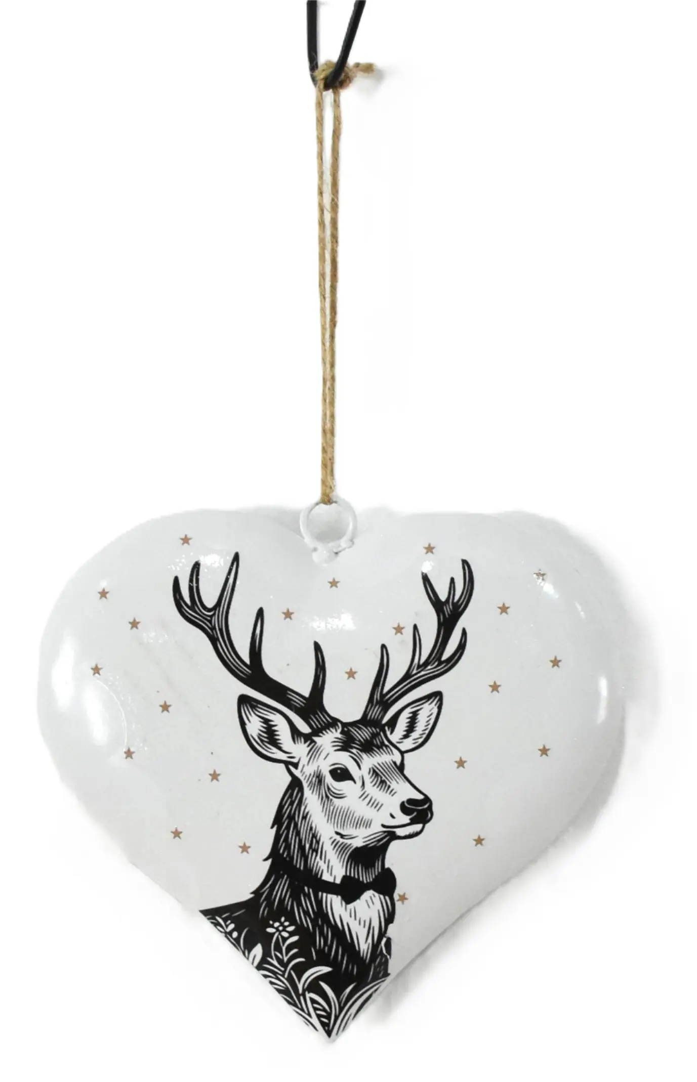 TrendLine Dekohänger Herz Hirsch 15 x 14,5 cm weiß