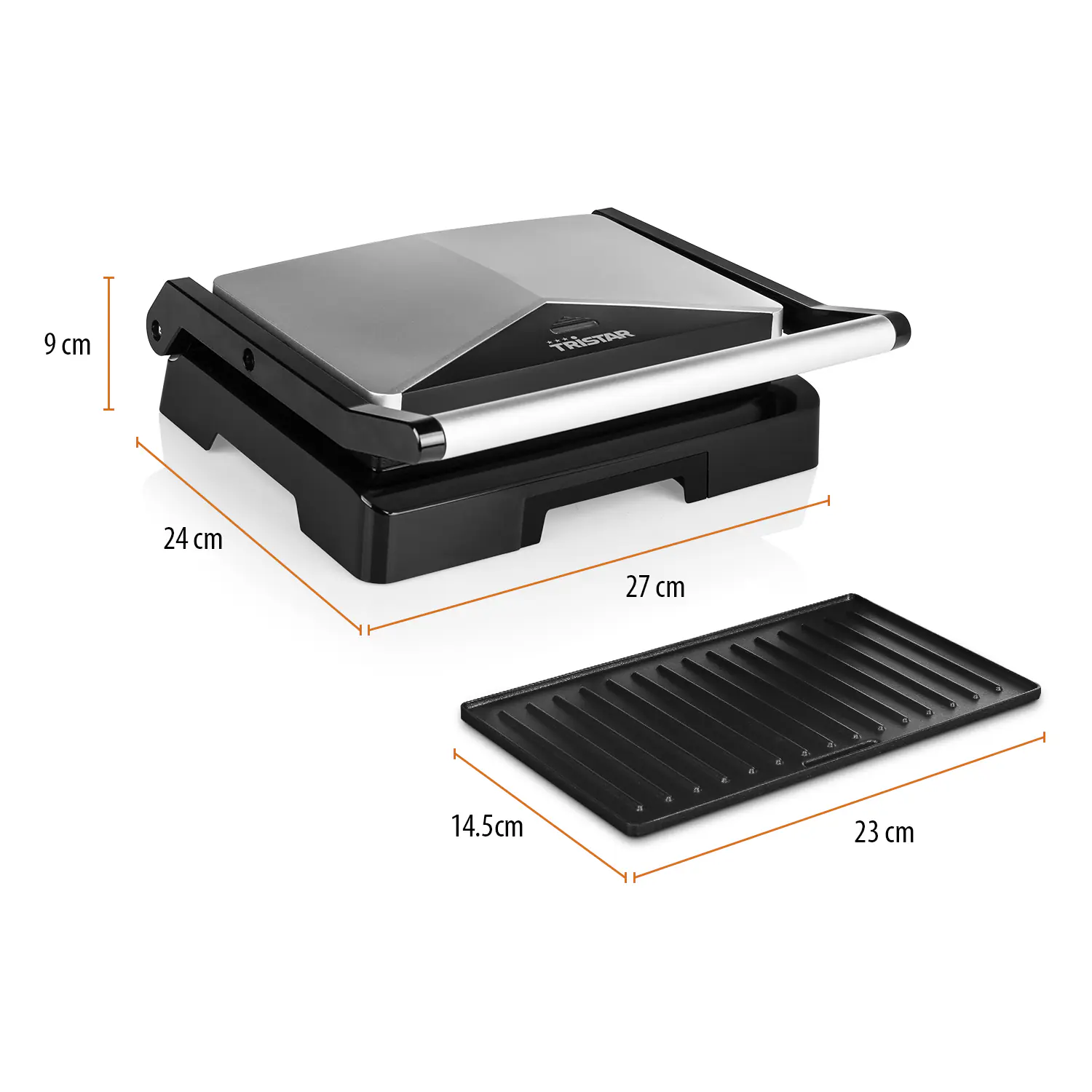 Tristar Kontaktgrill GR-2854 1000 Watt, 23 x 14.5 cm Grillfläche