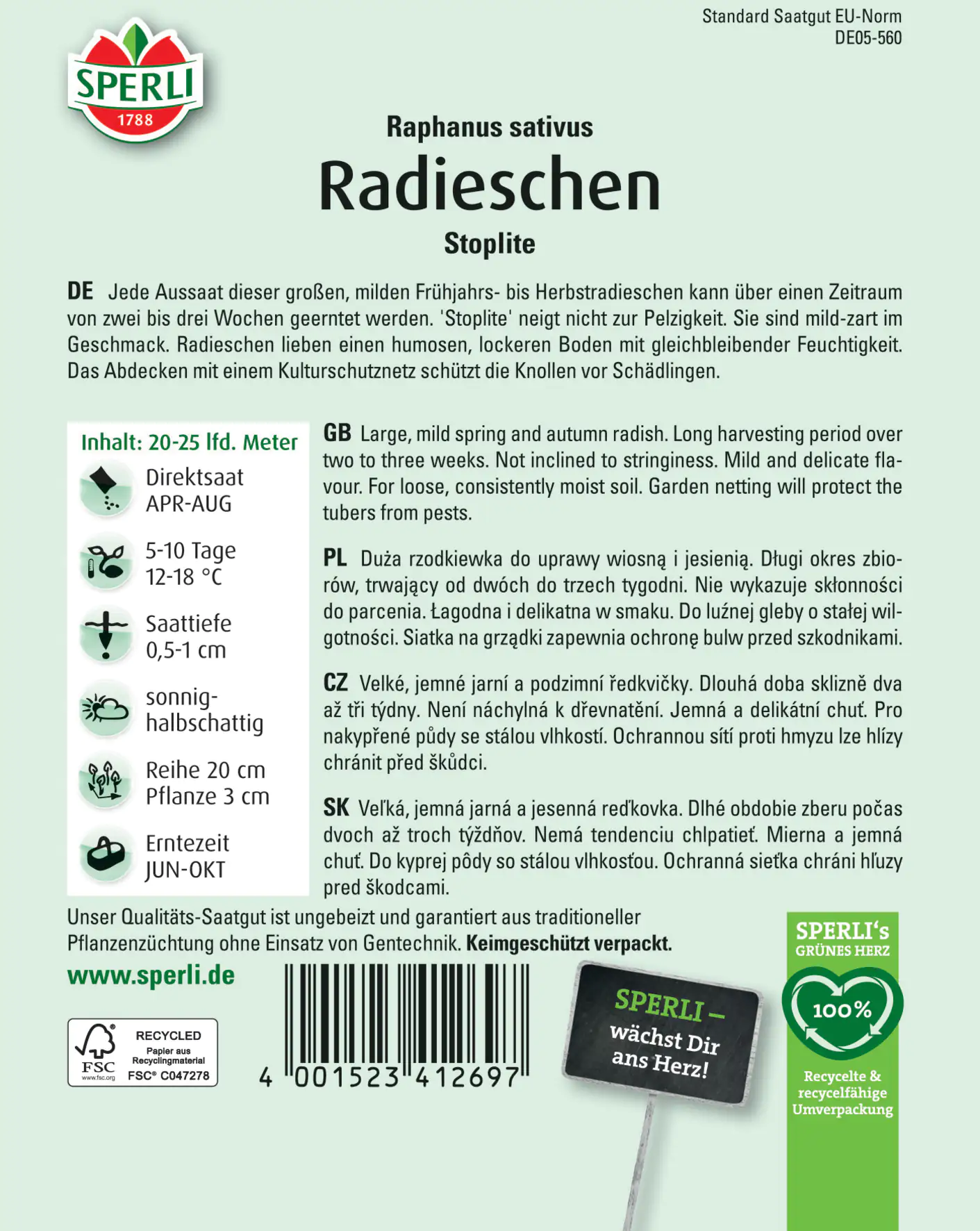 Sperli Radieschen Stoplite