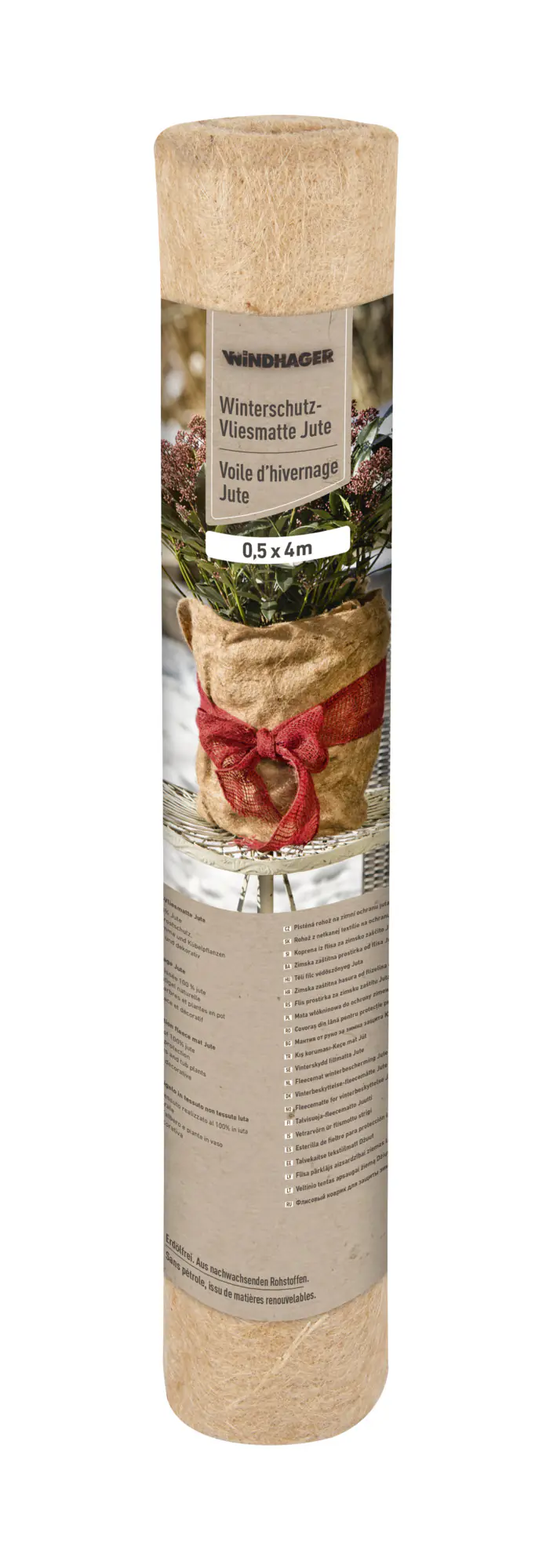 Windhager Winterschutz für Pflanzen Jute 0,5 x 4 m natur