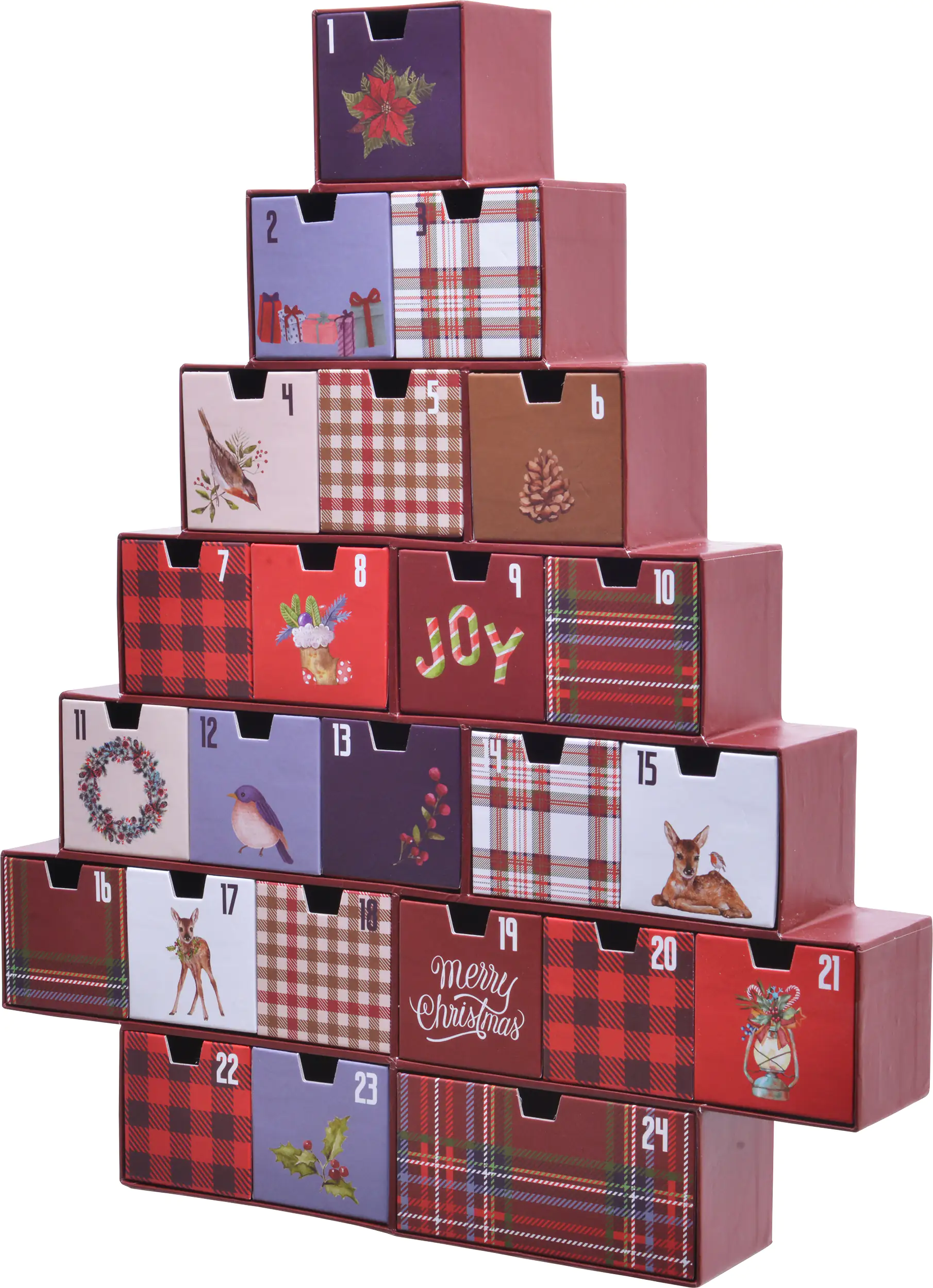 Kaemingk Adventskalender Baum 6,3 x 37 x 44 cm