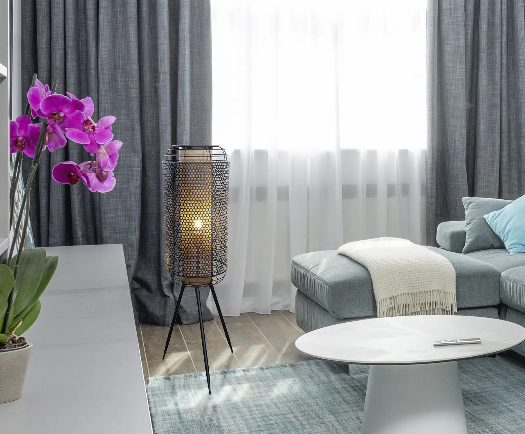 Globo Stehleuchte Denton 30 x 110 cm (Ø x H) schwarz