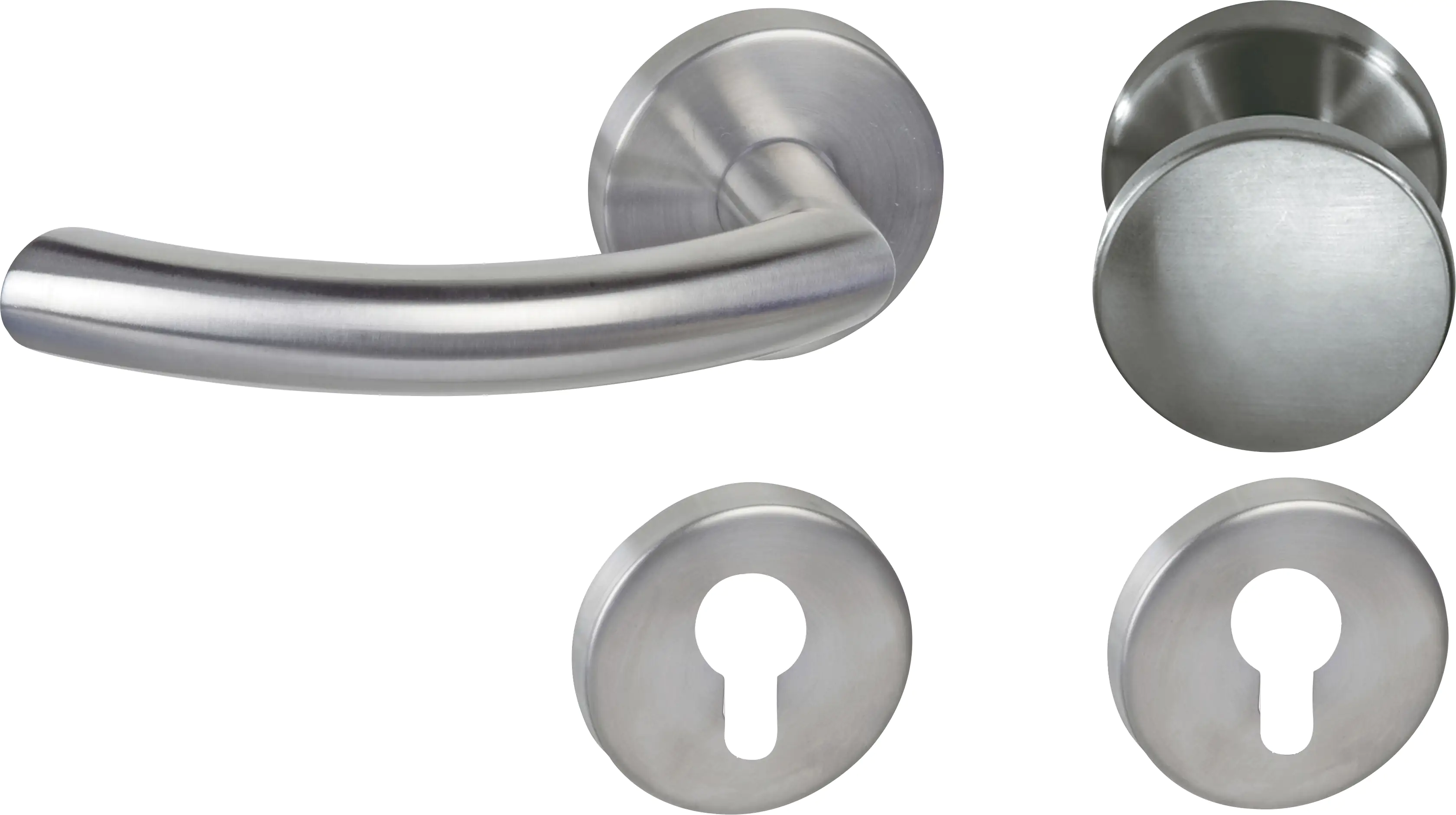 Alpertec PZ-Rosettengarnitur Jillian links Edelstahl silber rund