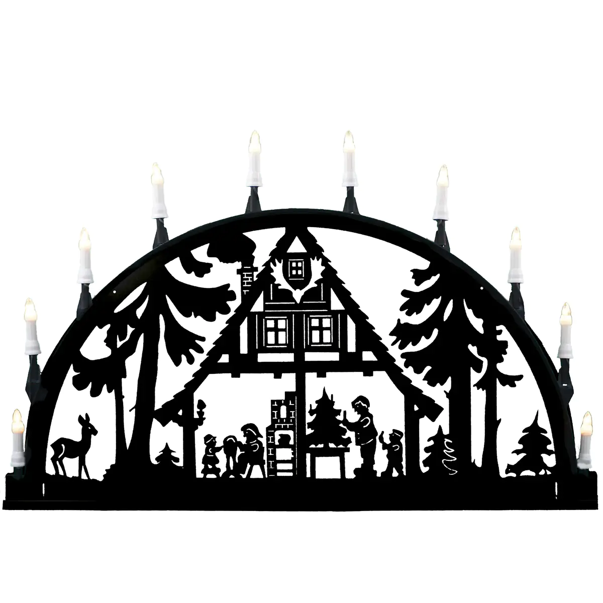 Saico Metallschwibbogen Waldhaus 100 x 50 x 10 cm