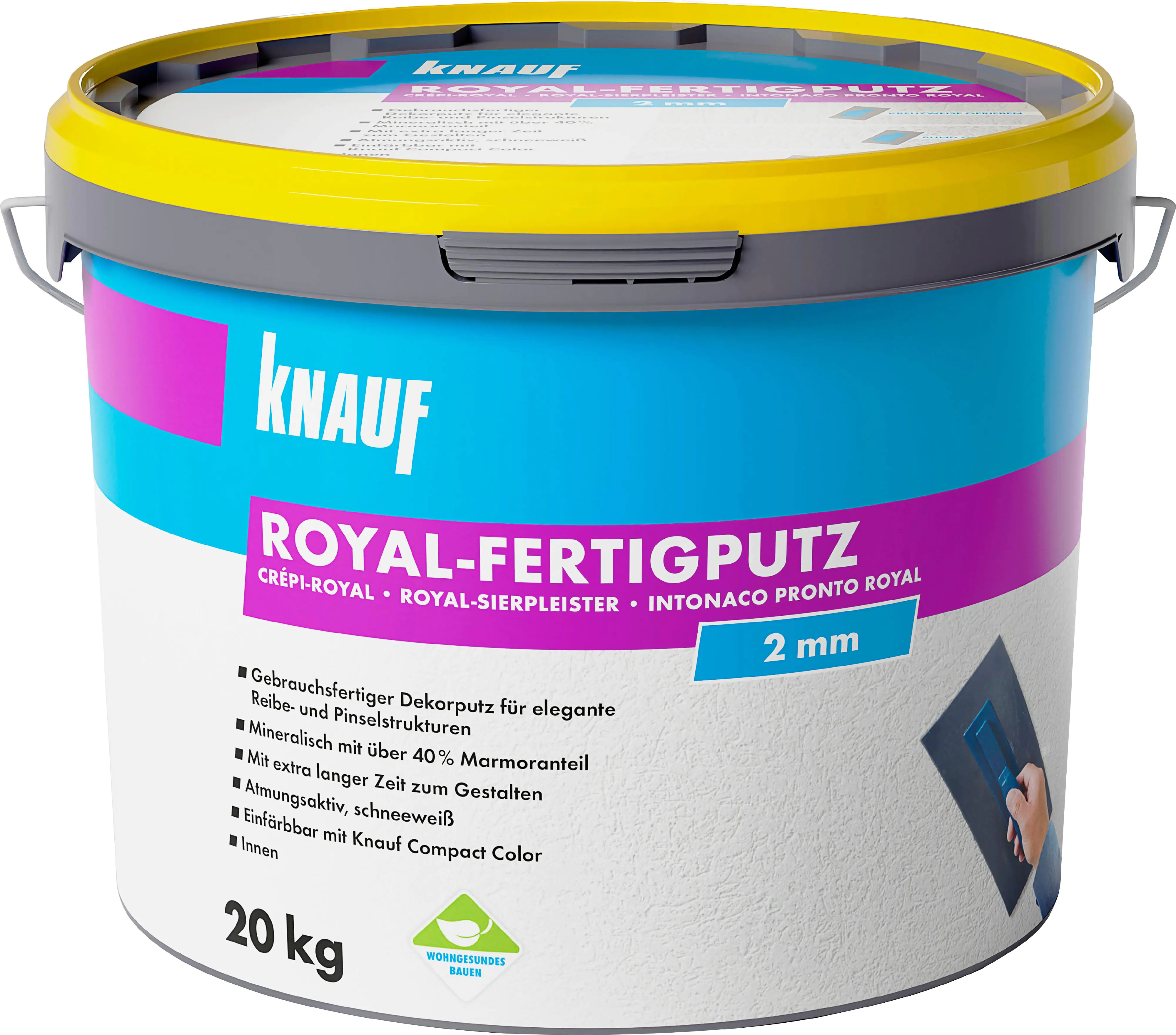 Knauf Royal-Fertigputz 20 kg 2,0 mm Körnung, schneeweiß