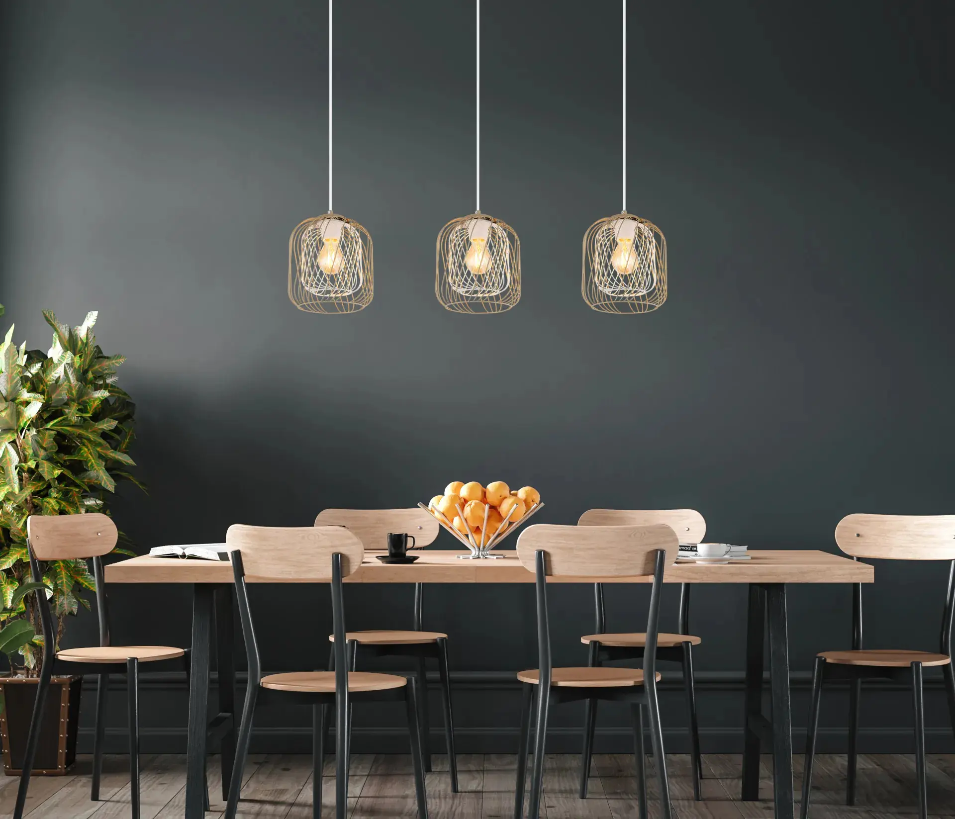 Globo Hängeleuchte Dichti 84 x 150 cm L x H sandfarben matt