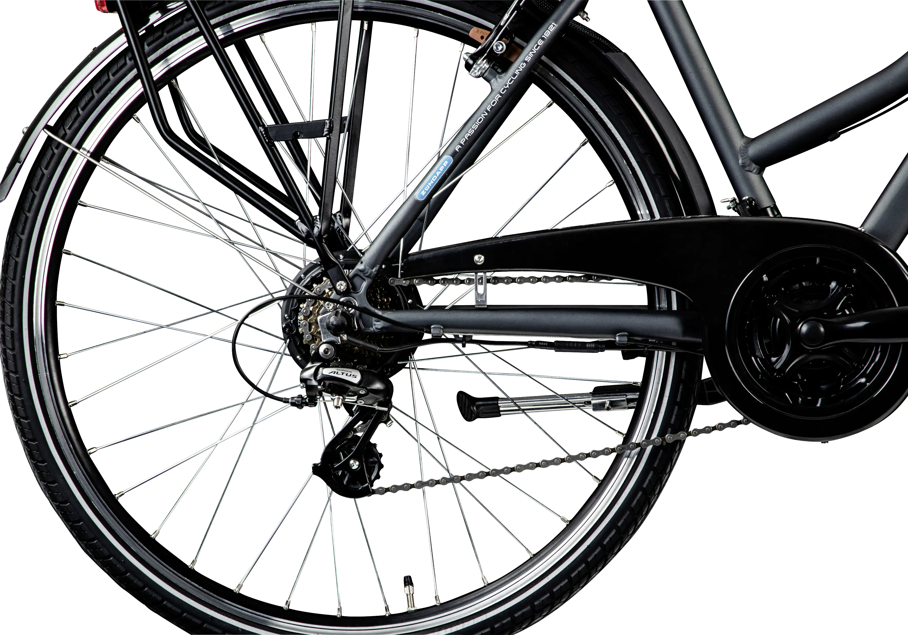 Zündapp E-Bike Trekking Green Damen 7.7 28 Zoll 21-Gang 374 Wh grau blau