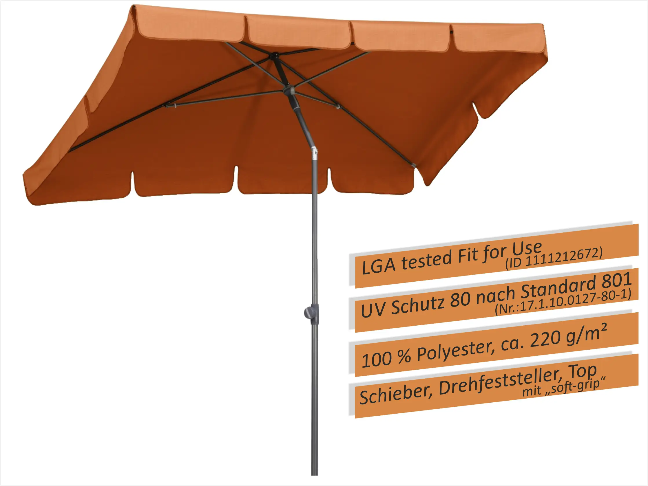 4000570756051_2316262 Schneider Sonnenschirm Aquila terracotta 265 x 150 cm