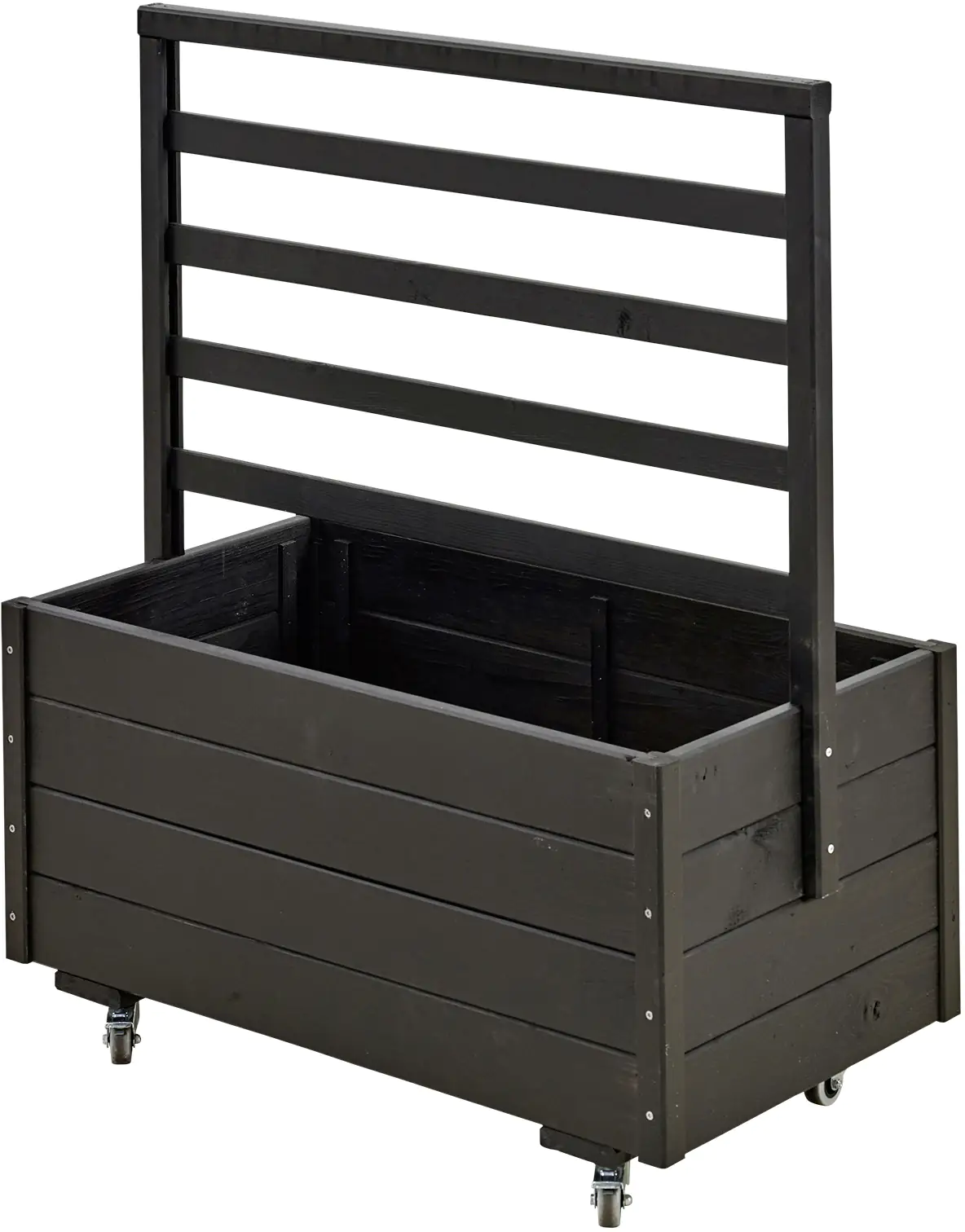 Plus Pflanzkasten mit Spalier und Rädern RAL 9005 Schwarz Plus Pflanzkasten mit Spalier und Rädern RAL 9005 Schwarz