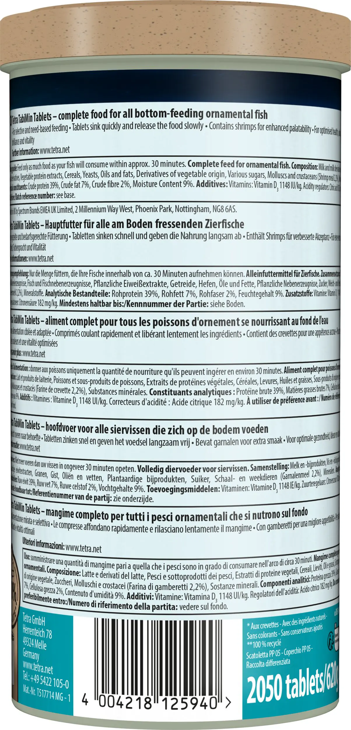 Tetra Fischfutter TabiMin 620 g