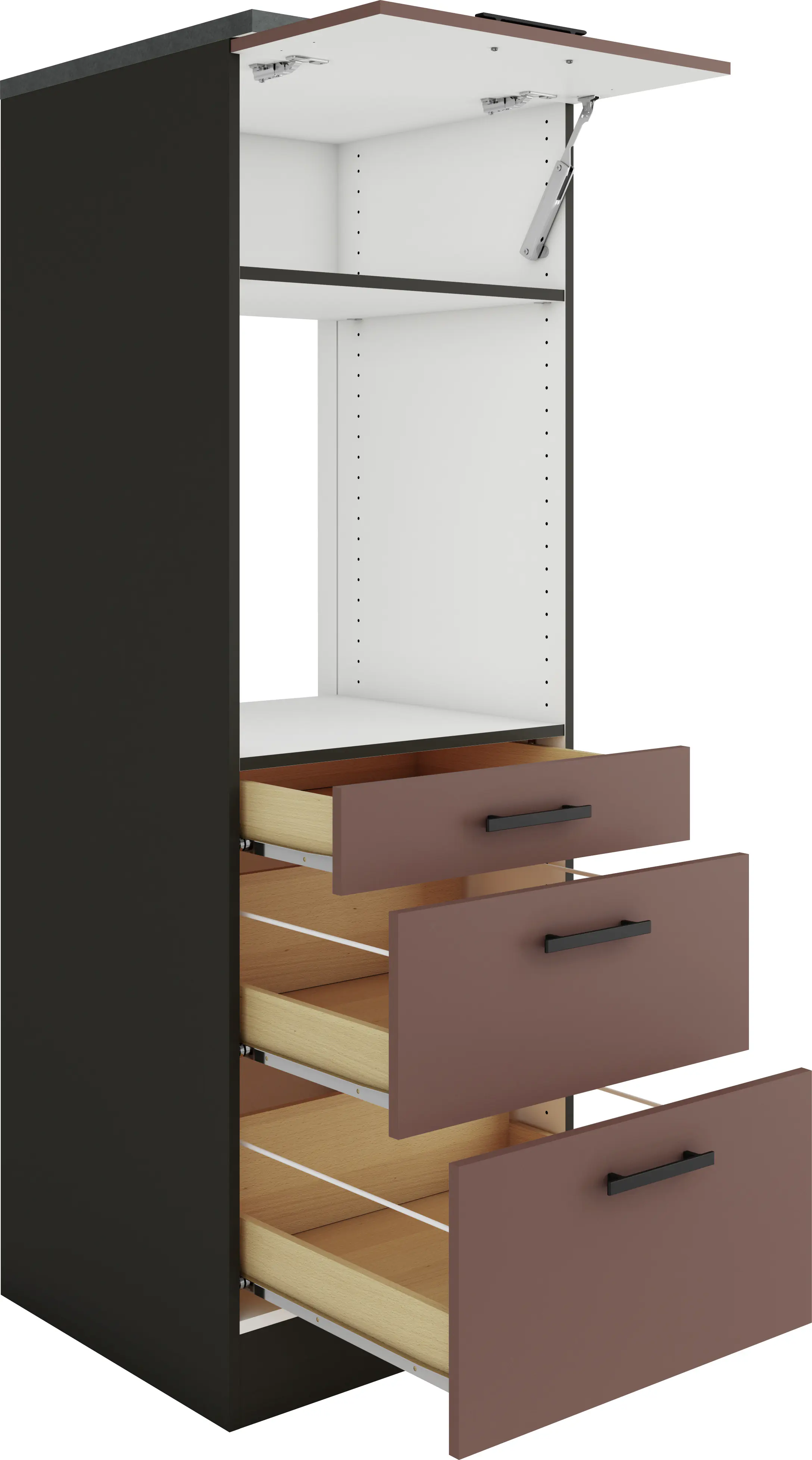 Optifit Midischrank Nizza 407 rostrot/anthrazit matt 60 cm