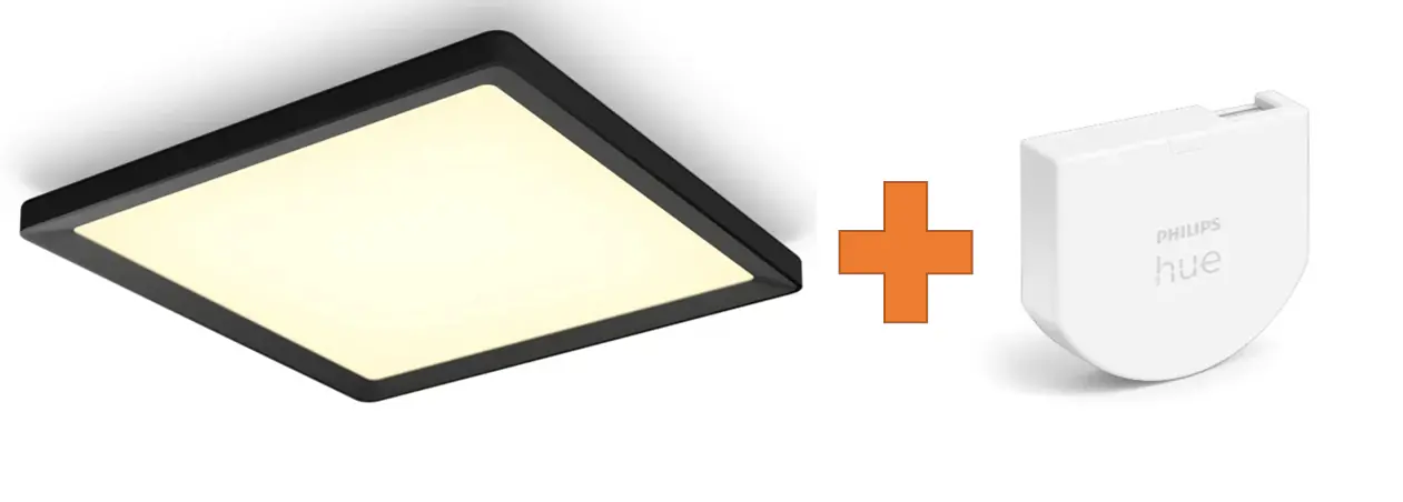 Philips Hue LED Deckenleuchte Tento + Wandschalter eckig schwarz 39,5 x 39,5 cm warmweiß-kaltweiß Philips Hue LED Deckenleuchte Tento + Wandschalter eckig schwarz 39,5 x 39,5 cm warmweiß-kaltweiß