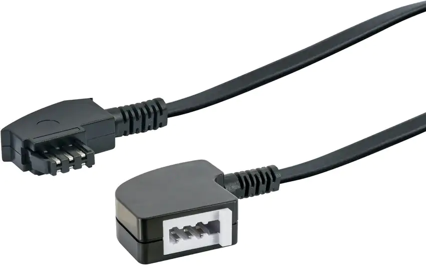 Schwaiger Verlängerungskabel TAE 6 m TAE-Buchse zu TAE-Stecker, schwarz