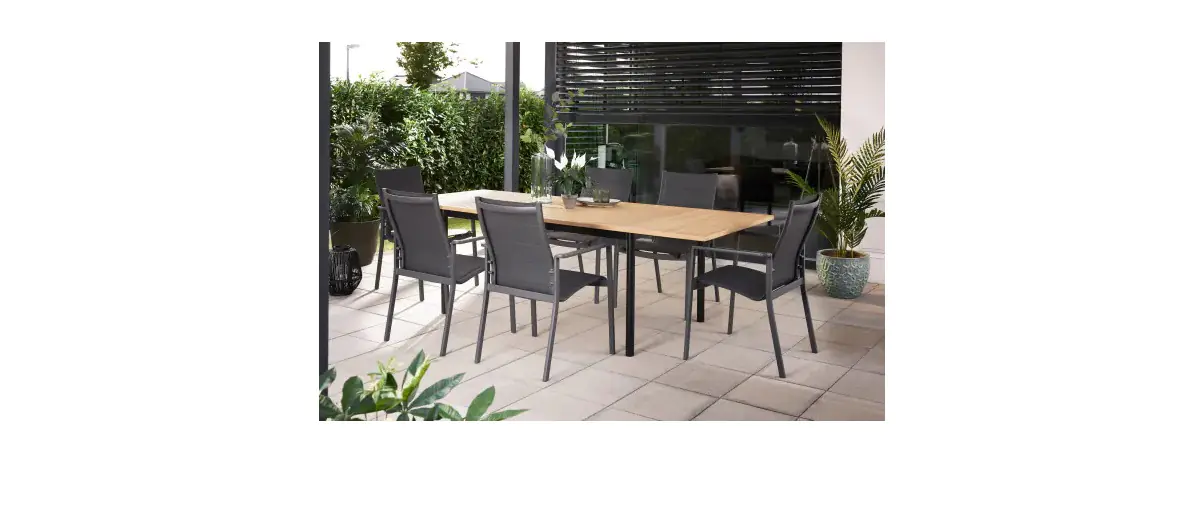 Primaster Garten-Essgruppe Vasto + Rimini 6 Personen mit ausziehbarem Tisch