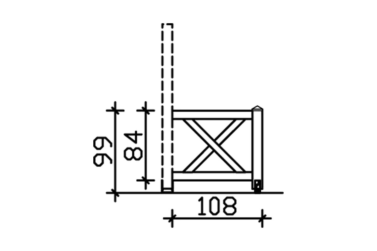 SKAN HOLZ Brüstung Andreaskreuz 108 x 84 cm, Fichte, lasiert in Eiche hell