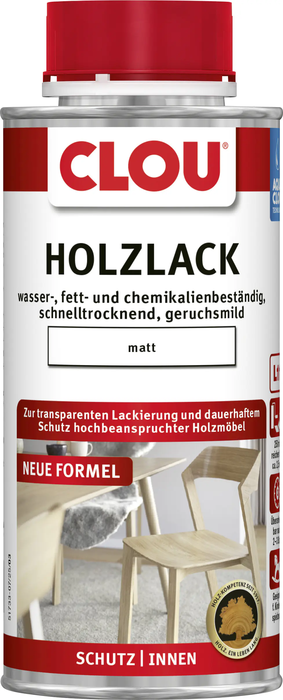 Aqua Clou Holzlack 250 ml matt tansparent
