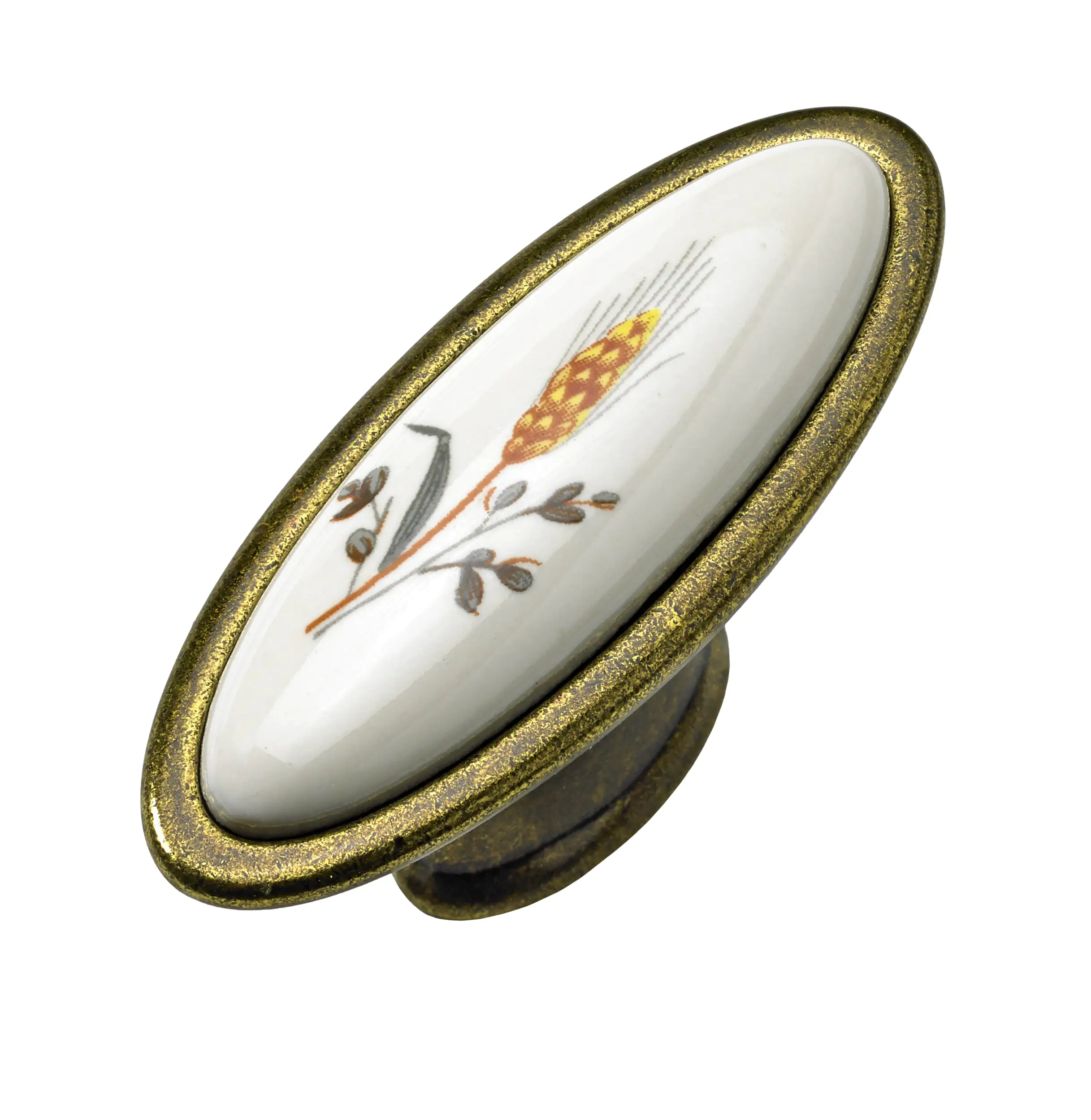 Hettich Möbelknopf weiß mit Ähre 59,0 x 23,0 mm - 1 Stück