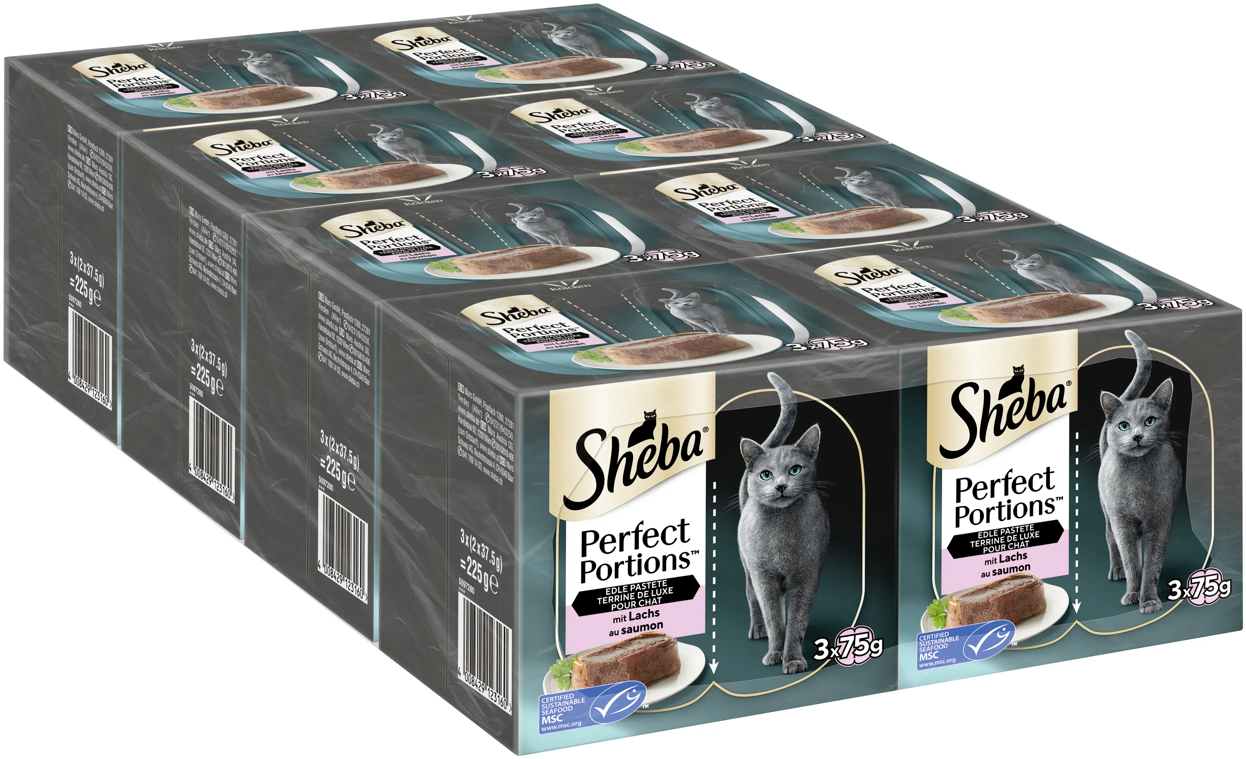Sheba Perfect Portions Katzennassfutter Adult 6 x 37,5 g Lachs