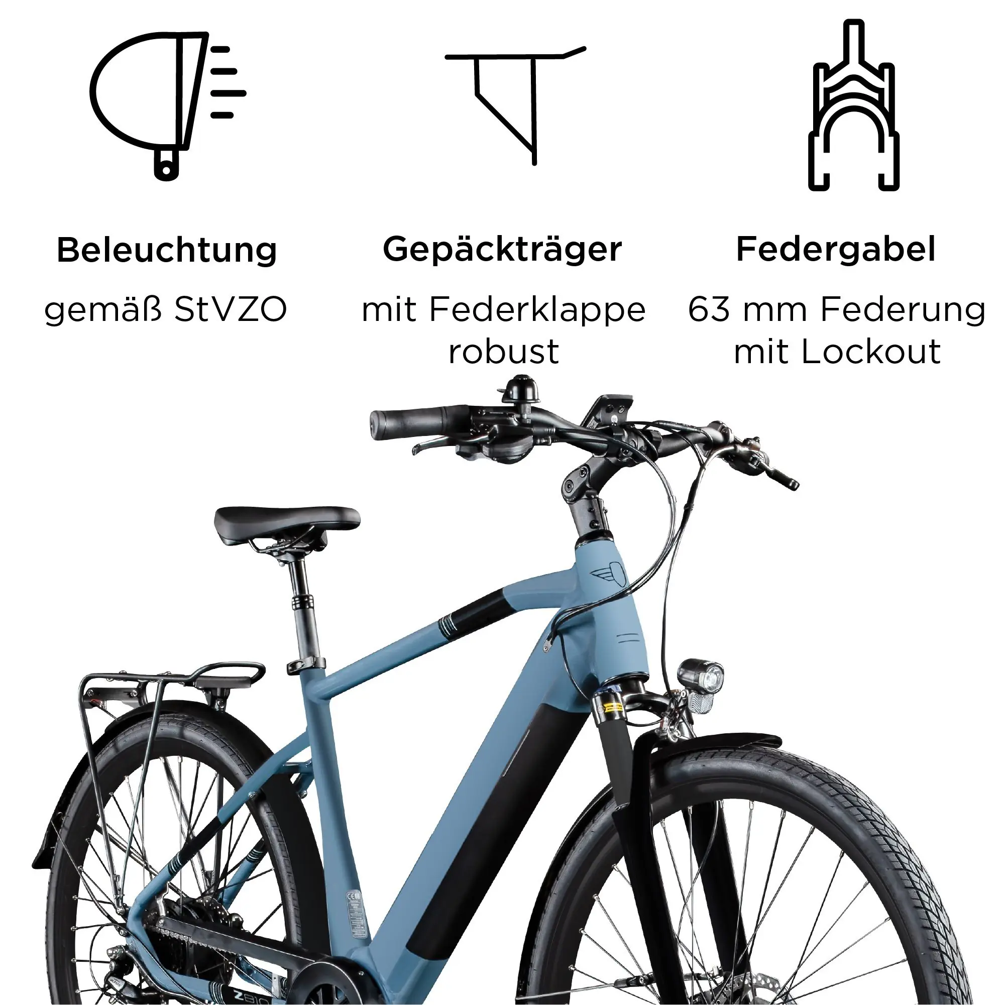 Zündapp E-Bike Z810 Trekking 28 Zoll 8-Gang 550 Wh brillantblau 