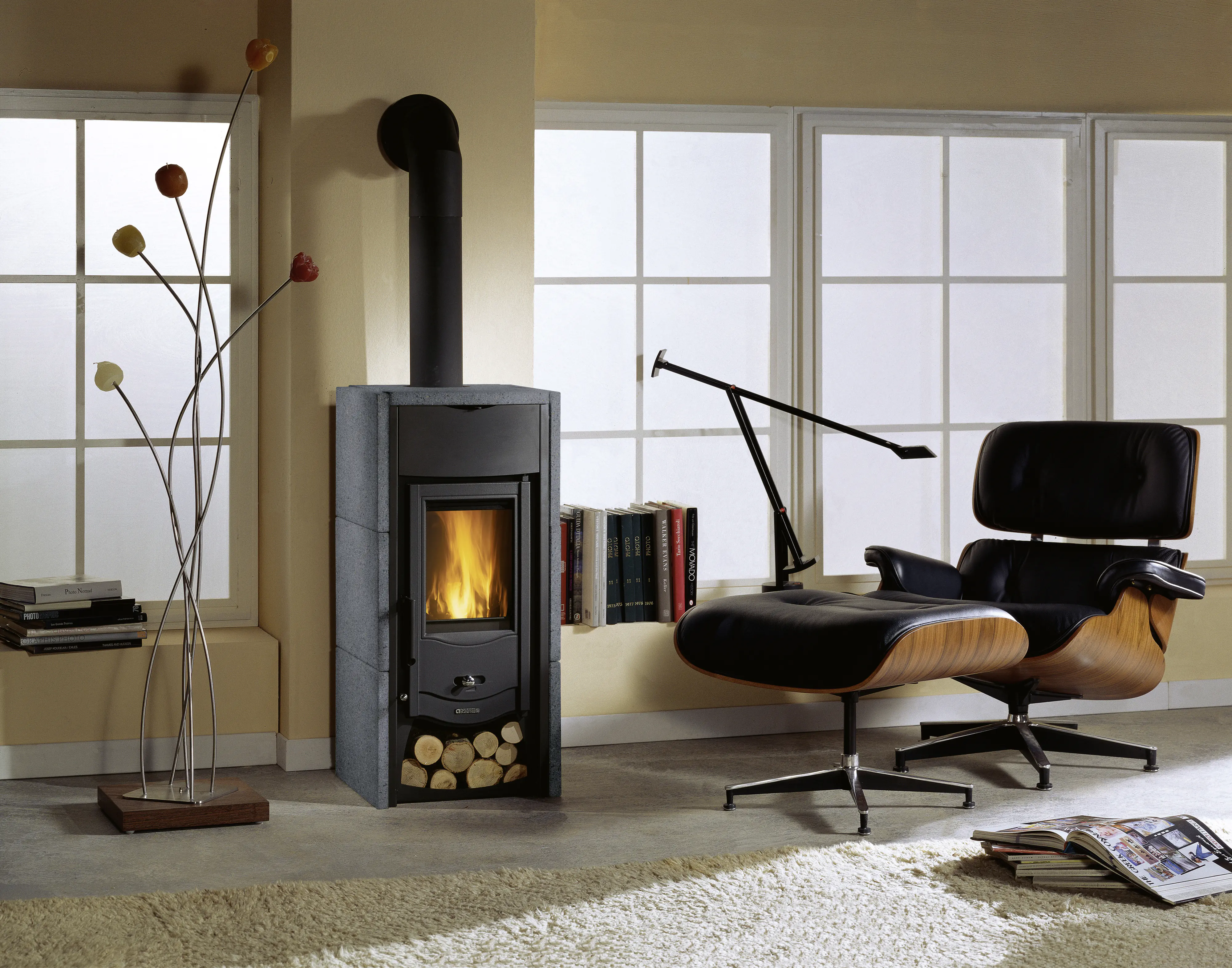 LaNordica Kaminofen ASIA Stahlofen mit Natursteinverkleidung  6 kW LaNordica Kaminofen ASIA Stahlofen mit Natursteinverkleidung  6 kW