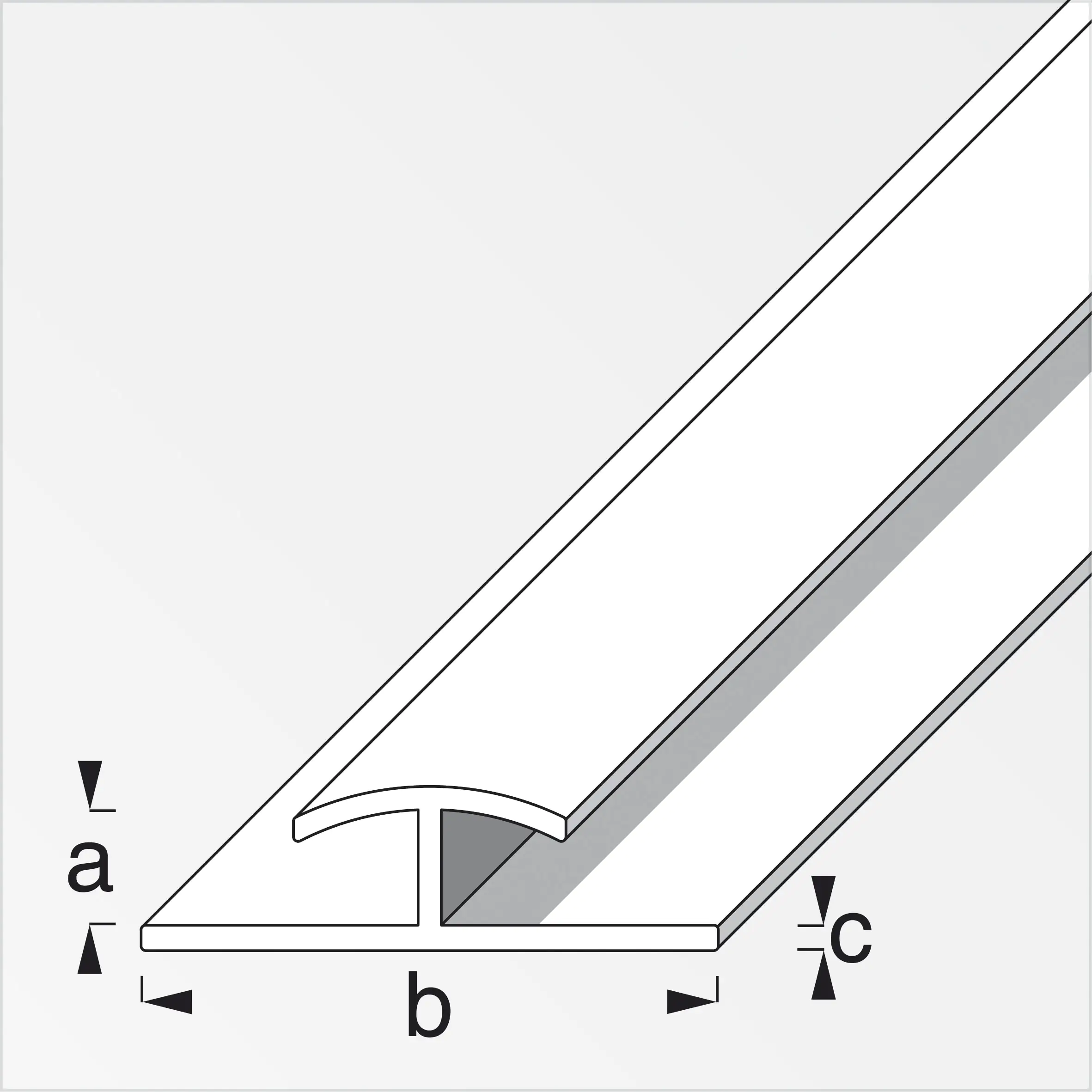 alfer Einfass-Profil, zweiseitig 1 m, 4 x 25 x 1 mm Kunststoff glatt weiss