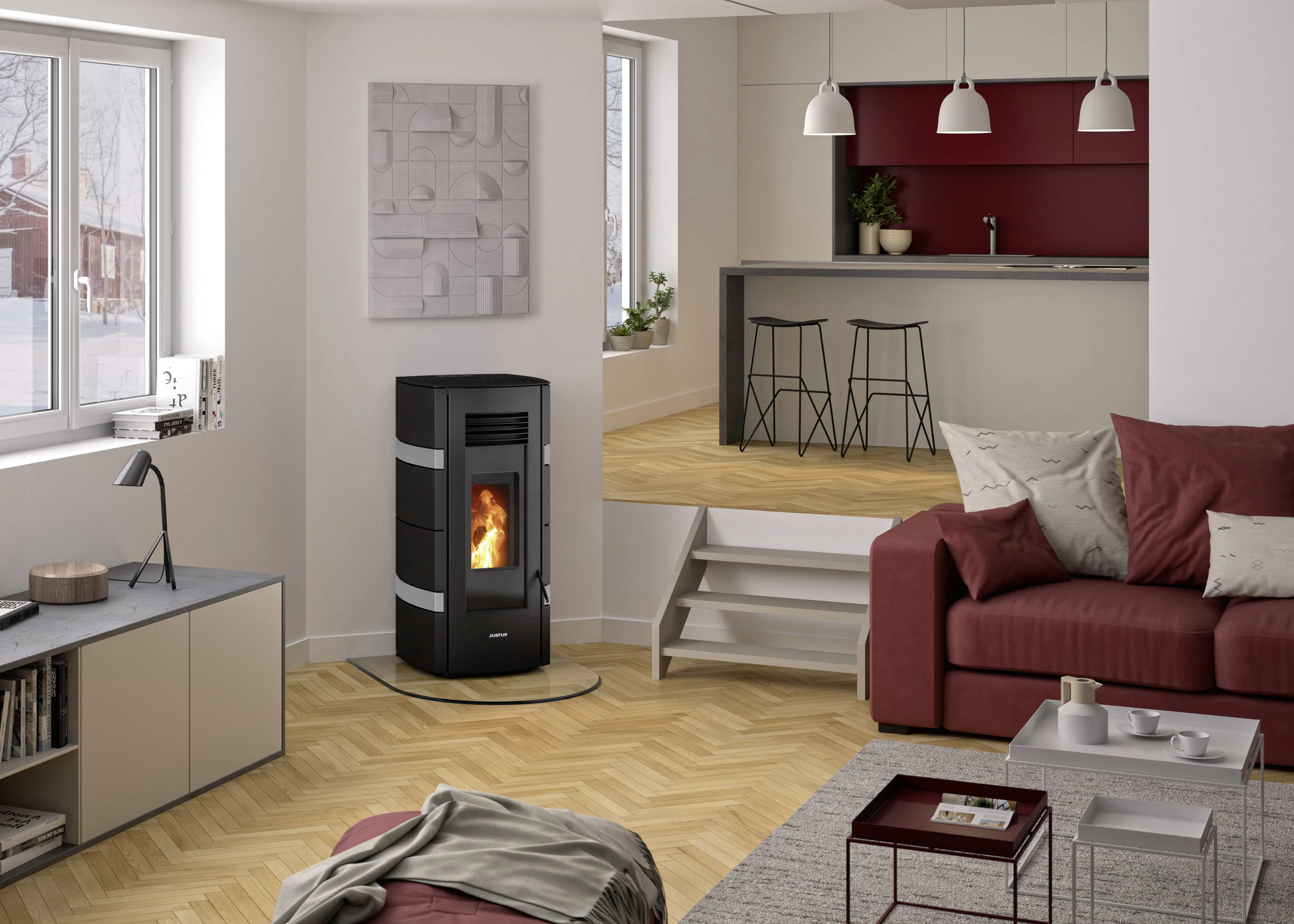 Justus Pelletofen Sia con Stone beton 2,4 - 8 kW