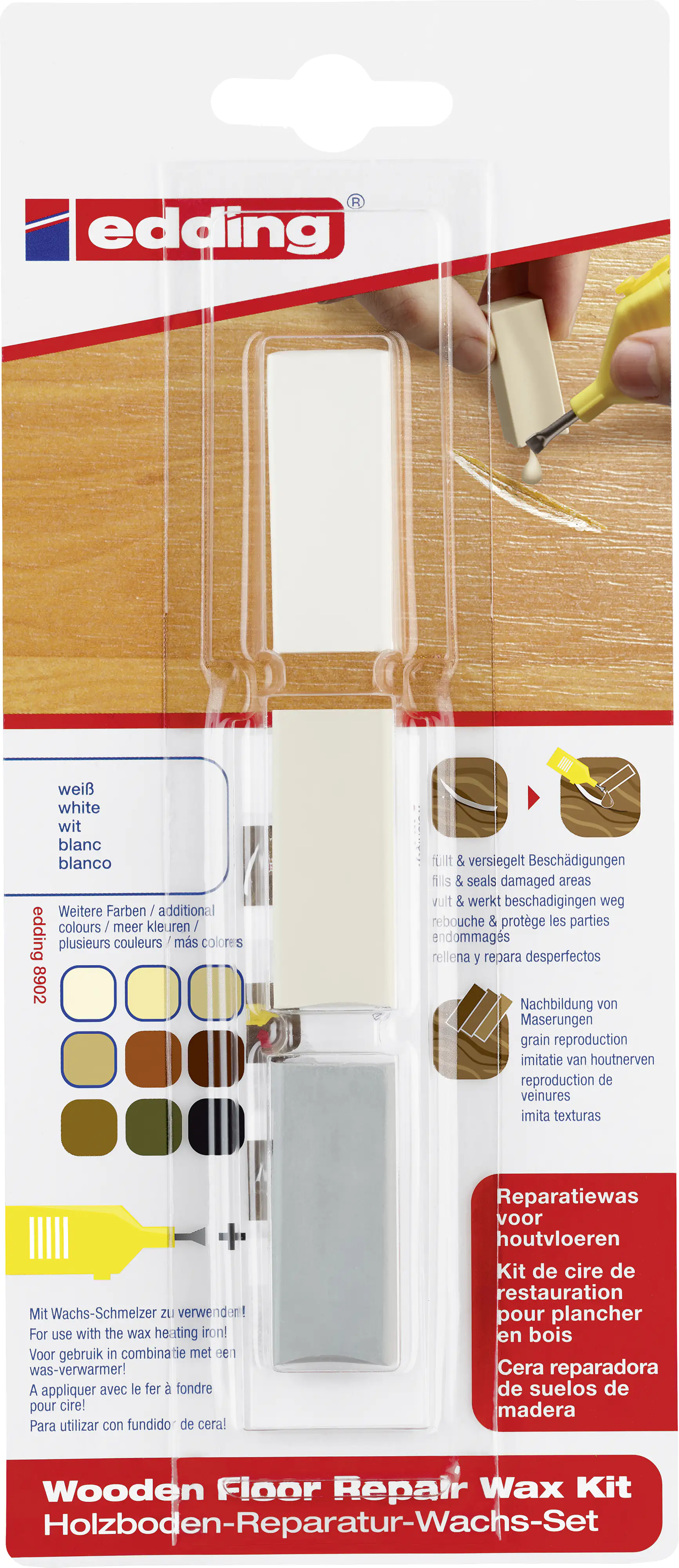 Edding Holzboden-Reparaturwachs-Set 8902 weiß