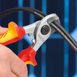 Knipex Kabelschere 165 mm VDE verchromt, Mehrkomponenten-Hülle Knipex Kabelschere 165 mm VDE verchromt, Mehrkomponenten-Hülle