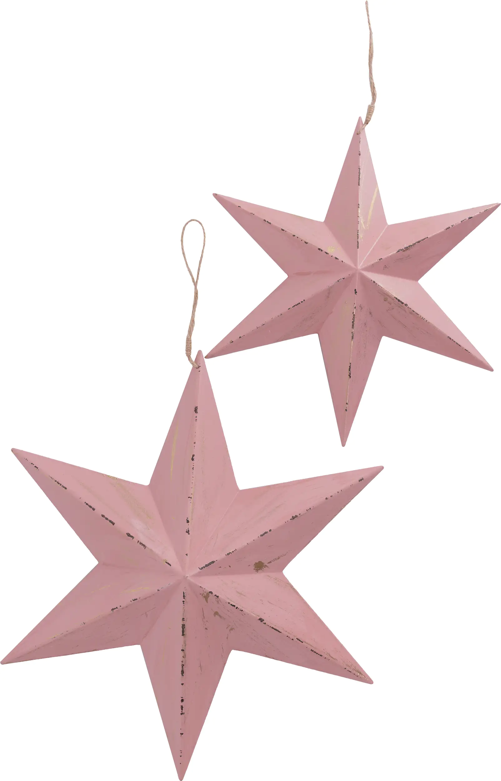 TrendLine Weihnachtsaufhänger Holz Stern 32 x 27 cm rosa