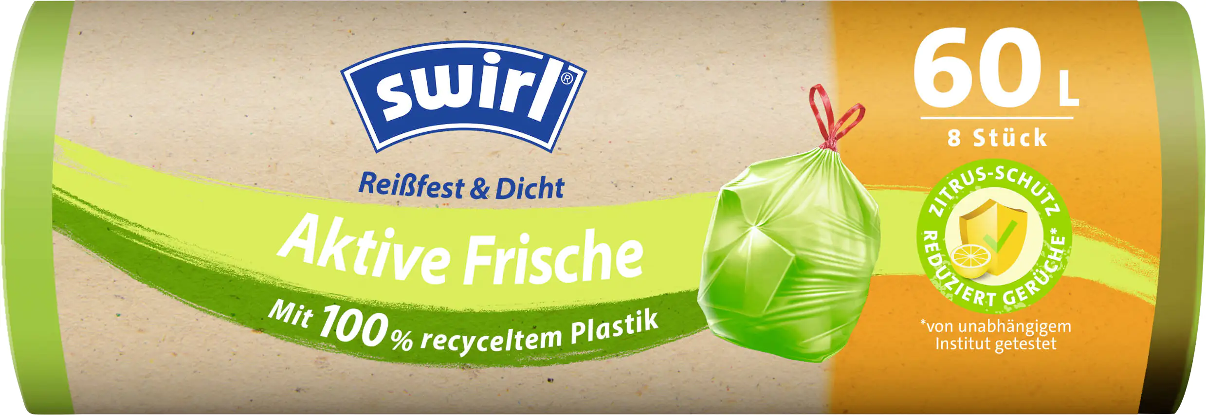 Swirl® Aktive Frische Müllbeutel 60 L Reißfest & Dicht Swirl® Aktive Frische Müllbeutel 60 L Reißfest & Dicht