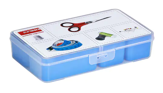 Sunware Nähkasten 24,5 x 15 x 5,2 cm, mit 5 Einsätzen