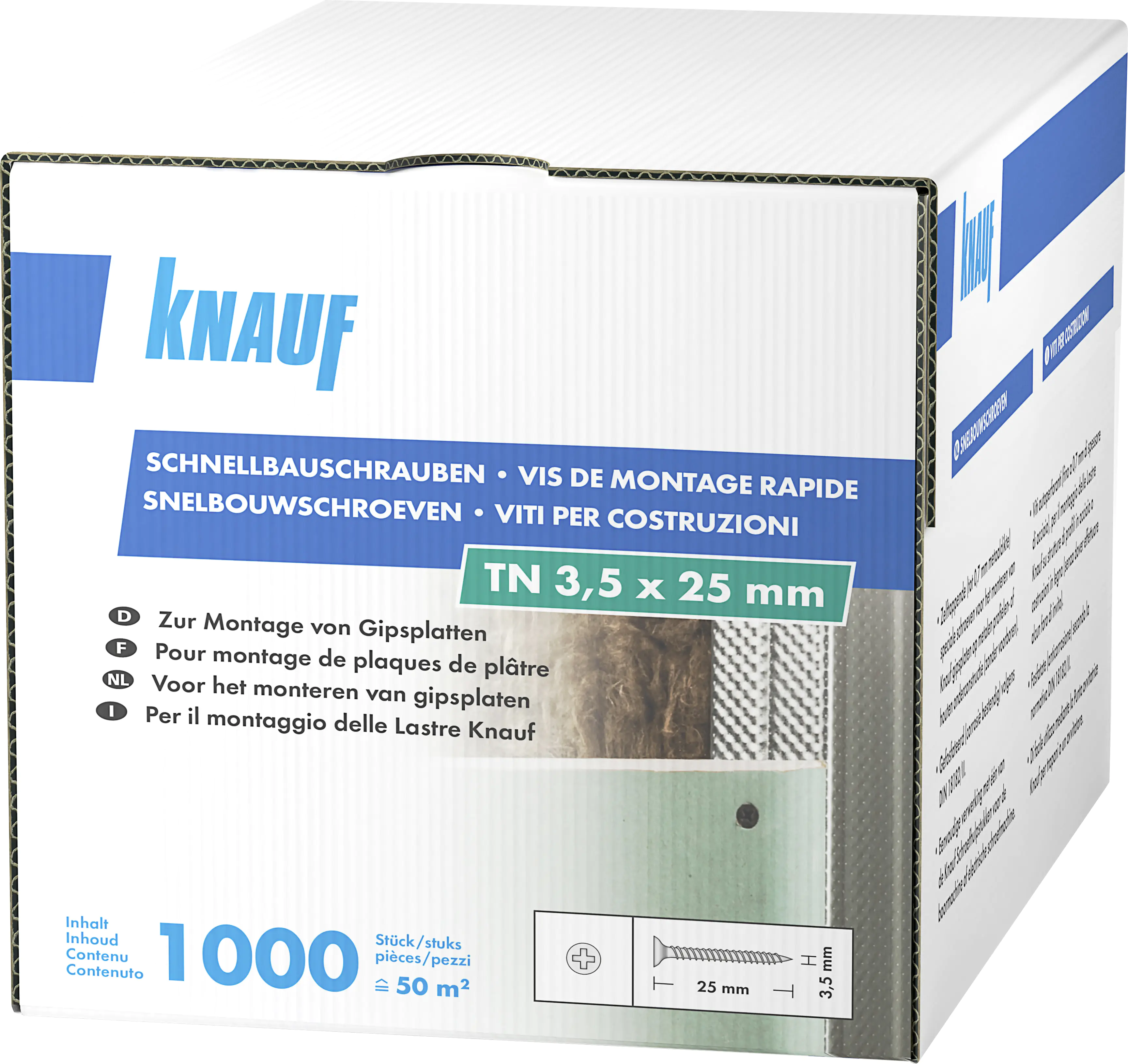 Knauf Schnellbauschrauben 3,5 x 25 mm, PH 1, 1000 Stück