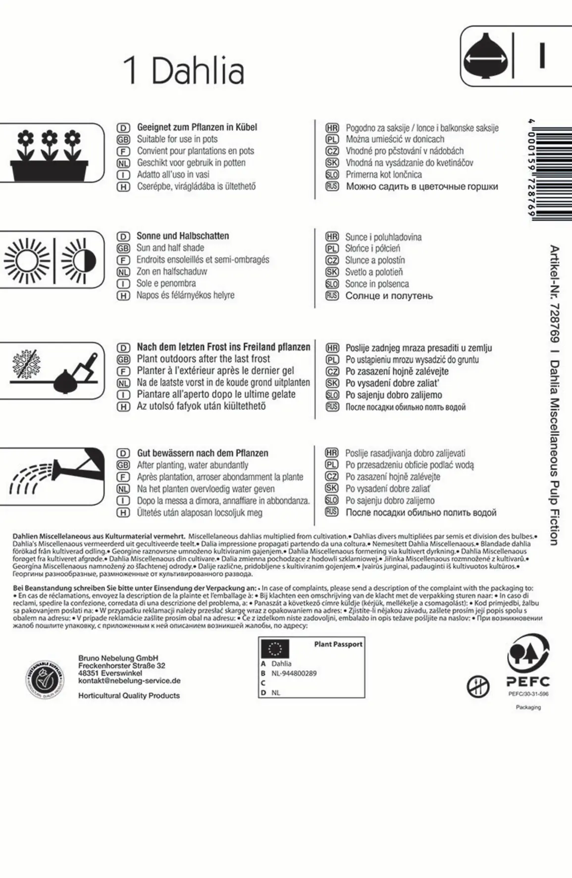 Kiepenkerl Dunkellaubige Beetdahlie Pulp Fiction