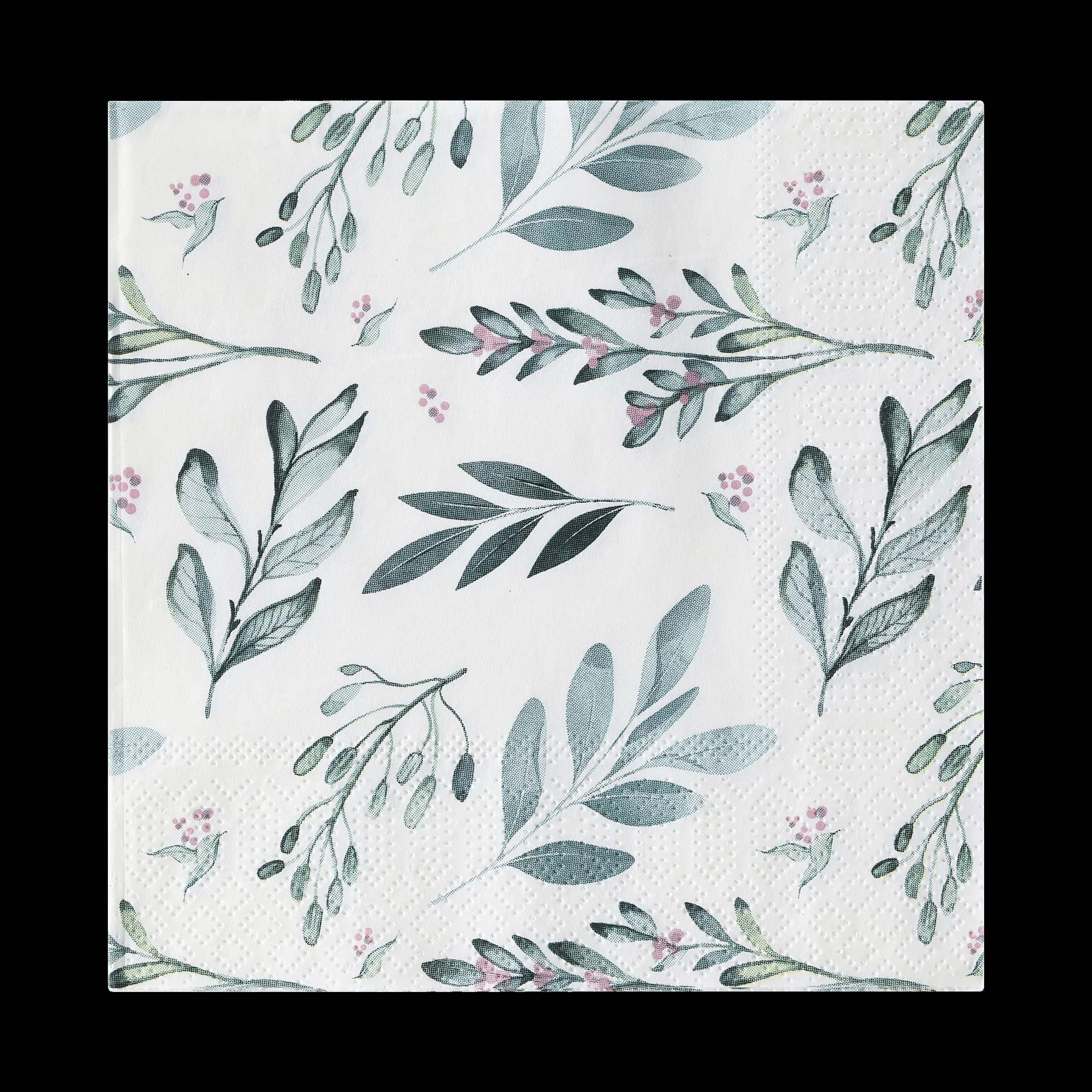 Eglo Servietten Motiv Blätter Mahuli blau weiß 17 x 17 cm - 20er Pack