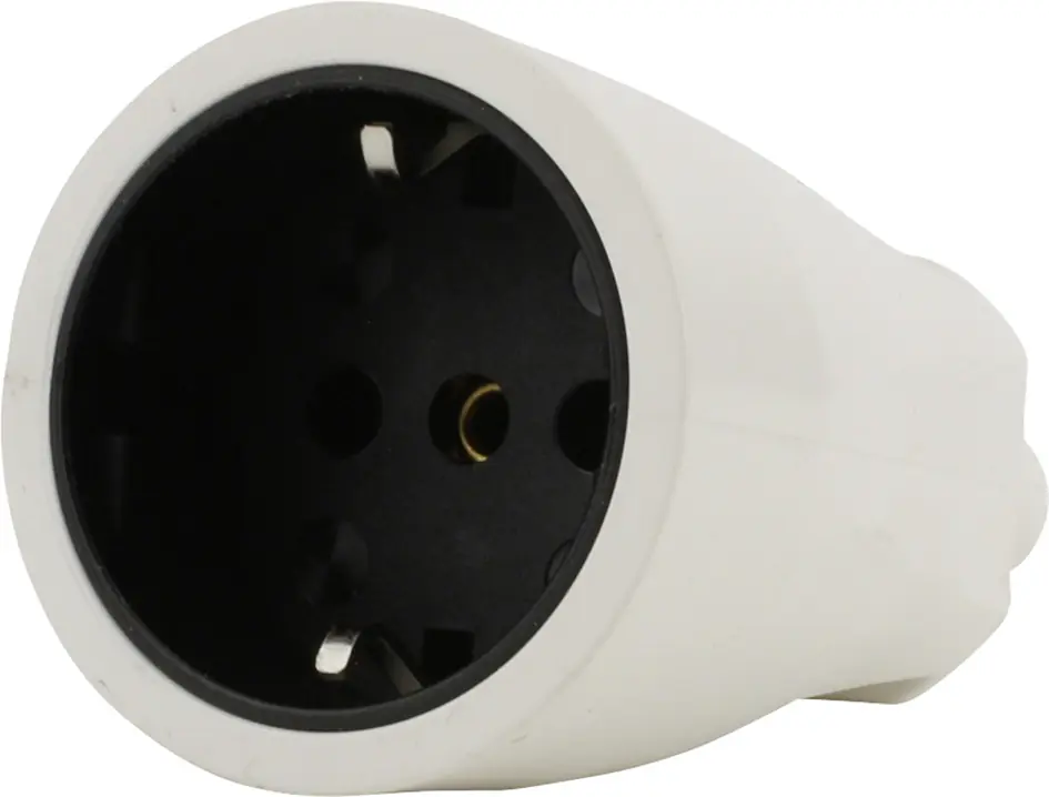 Unitec Schutzkontakt-Kupplung mit Knickschutz bruchfest weiß