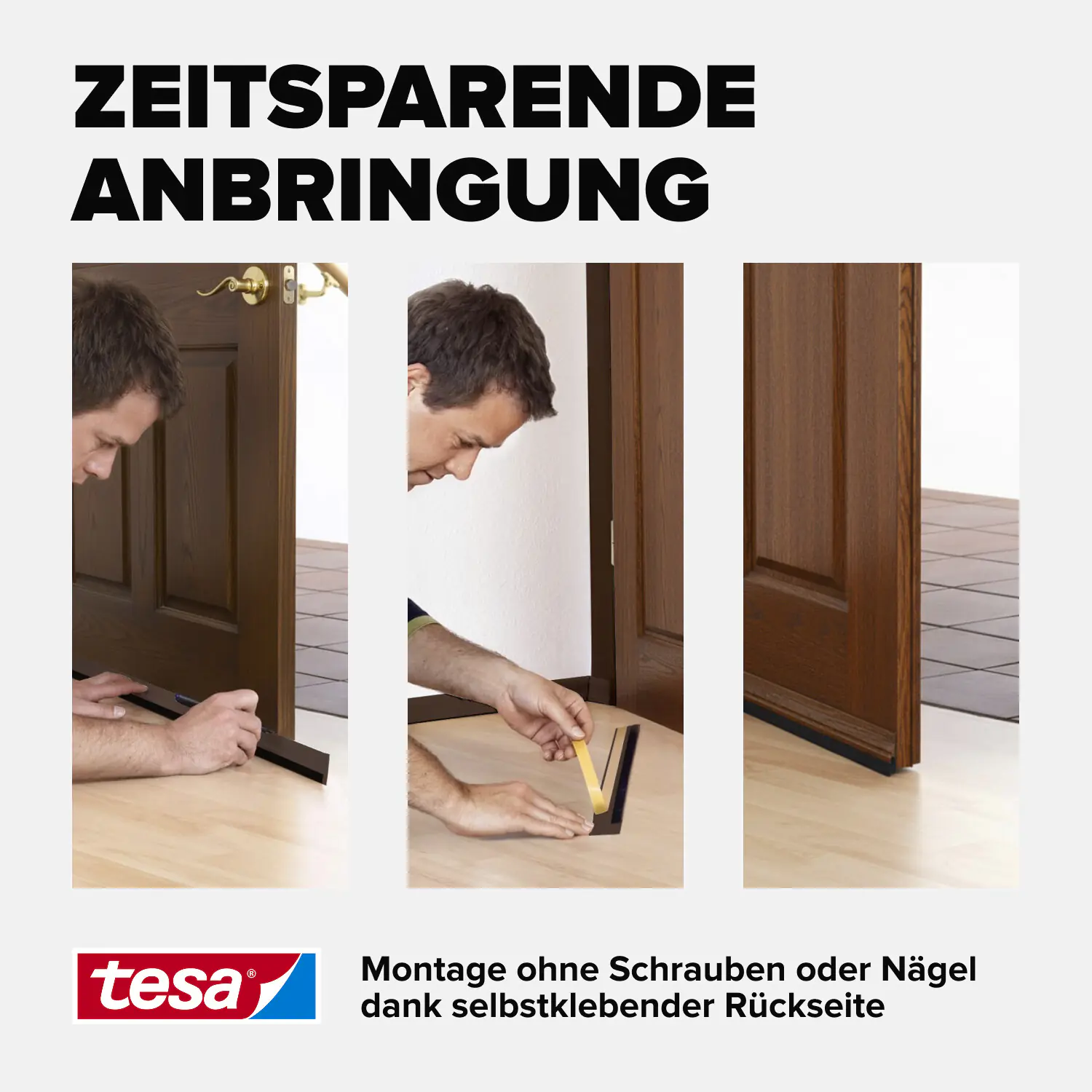 tesa Moll Türdichtschiene braun, für Spalten bis 12 mm