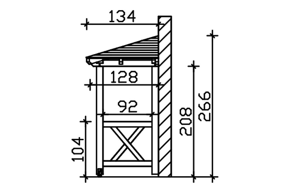 SKAN HOLZ Vordach Wismar Typ 5 351 x 134 cm, lasiert in Schiefergrau
