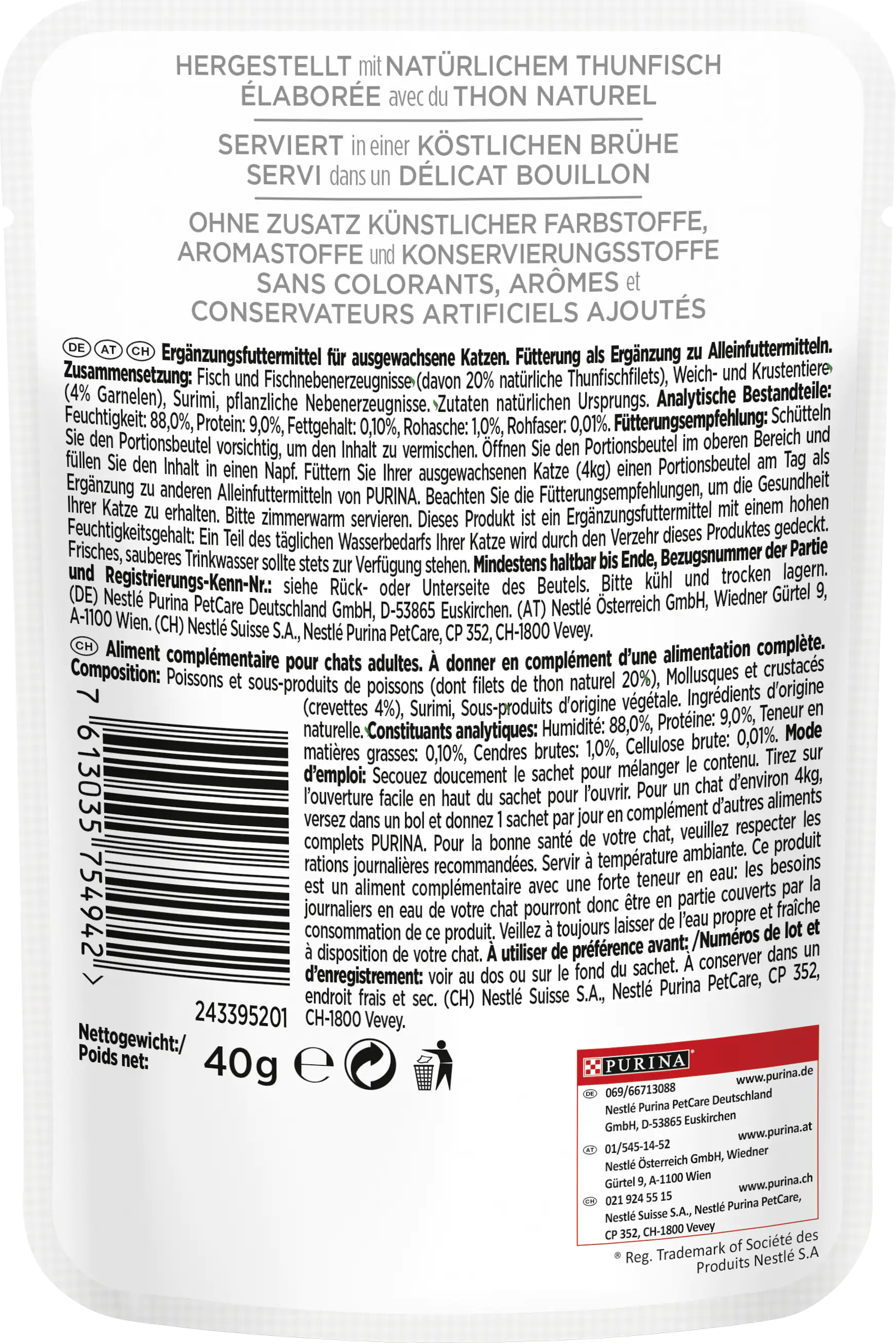 Gourmet Natures Creations Soup Köstl Brühe mit Thunfisch& Garnelen 40 g Gourmet Natures Creations Soup Köstl Brühe mit Thunfisch& Garnelen 40 g